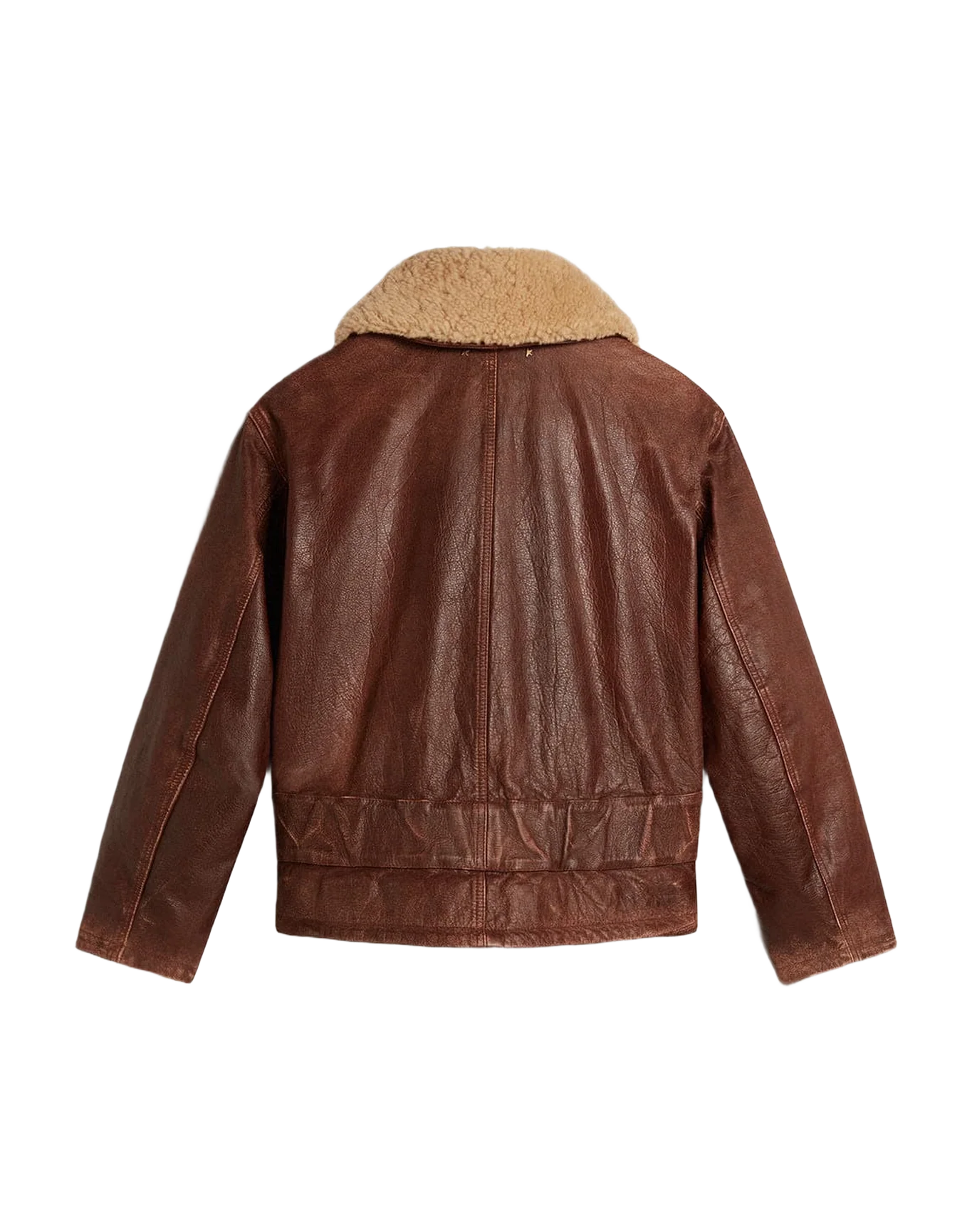 Women | Wood-Colored Jacket with Detachable Shearling Collar | Sassafras - Image 5