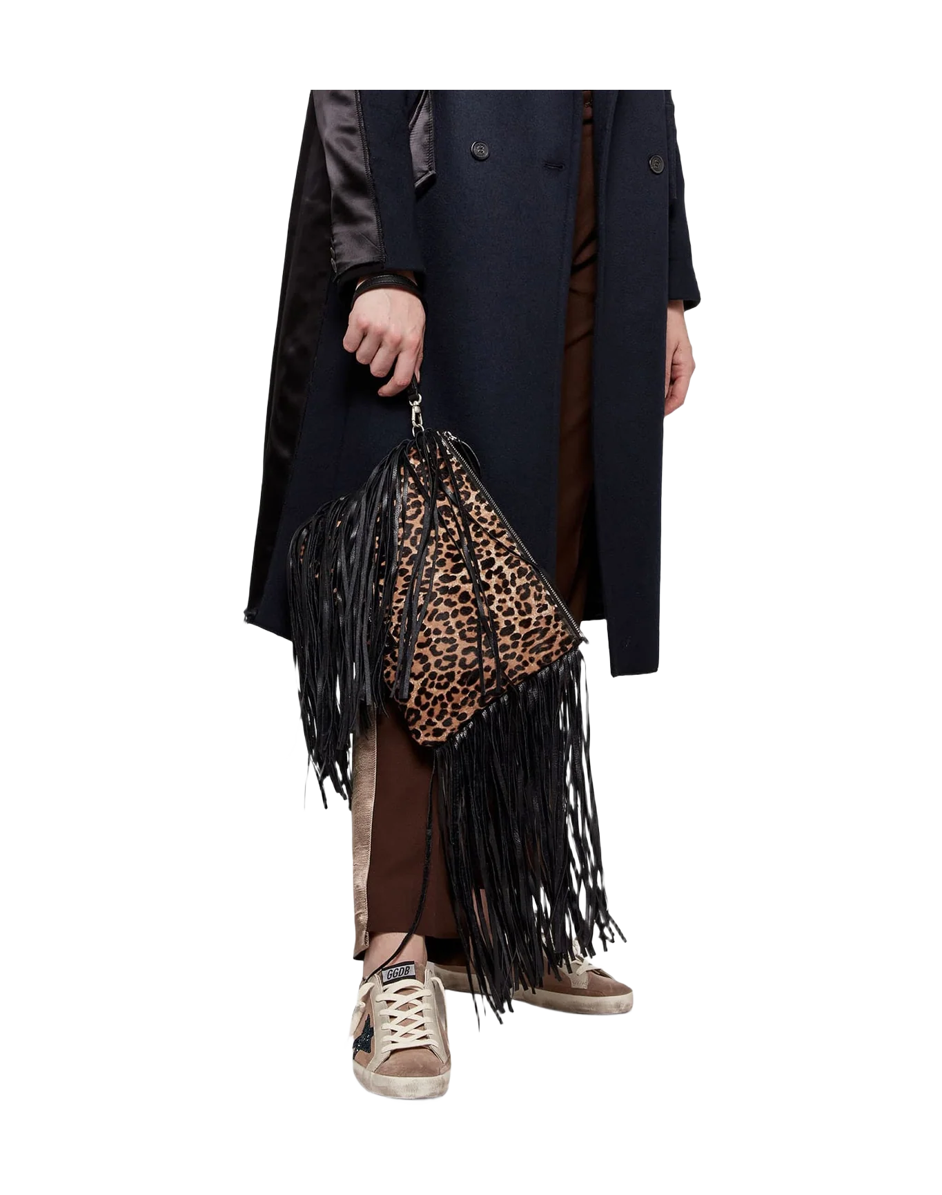 Women | Xl Toast Clutch Bag Leather with Suede Fringes - Image 4