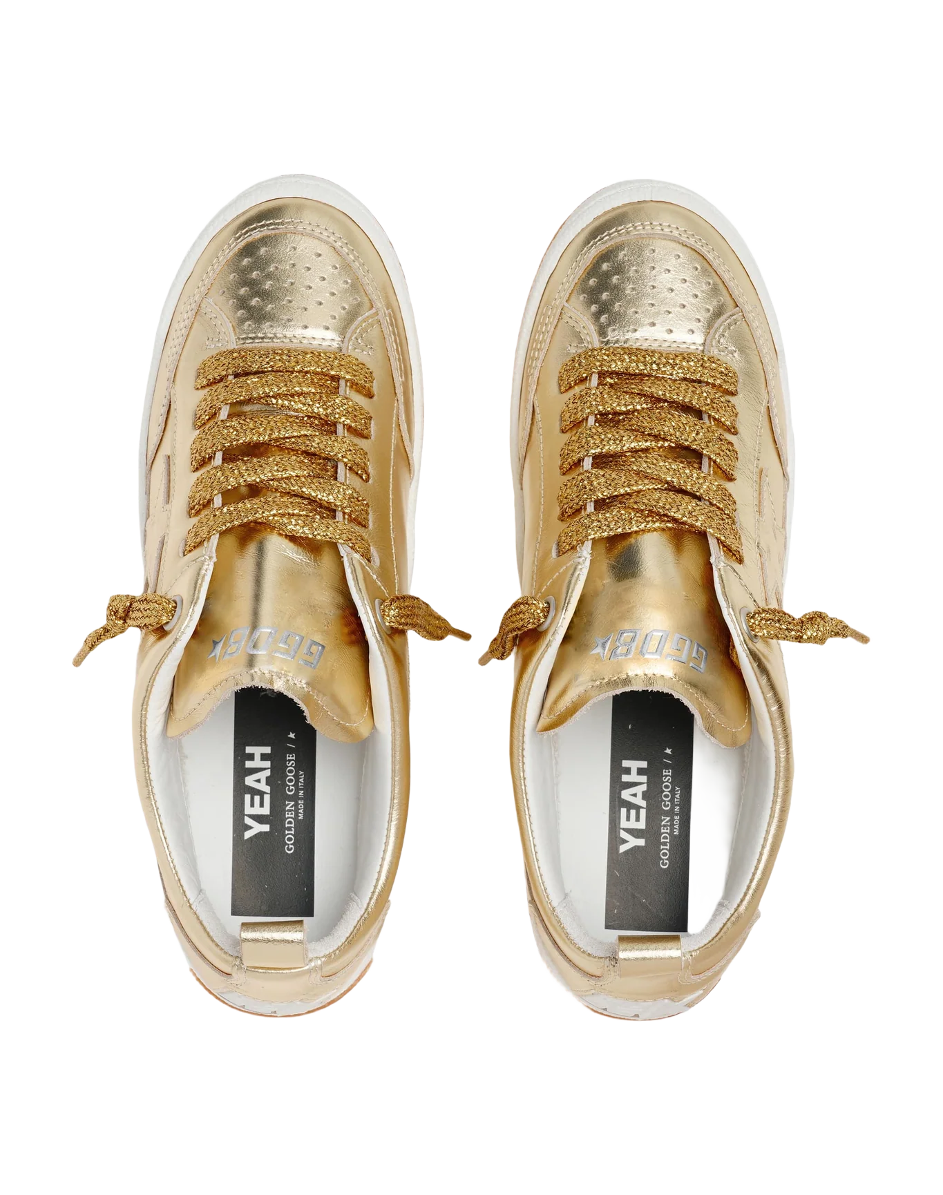 Women | Yeah Sneakers Gold Laminated Leather | Gold - Image 4