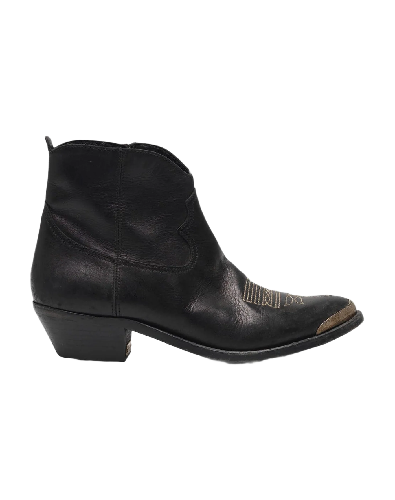 Women | Young Ankle Boots Leather with Cowboy-Style Decoration - Image 2