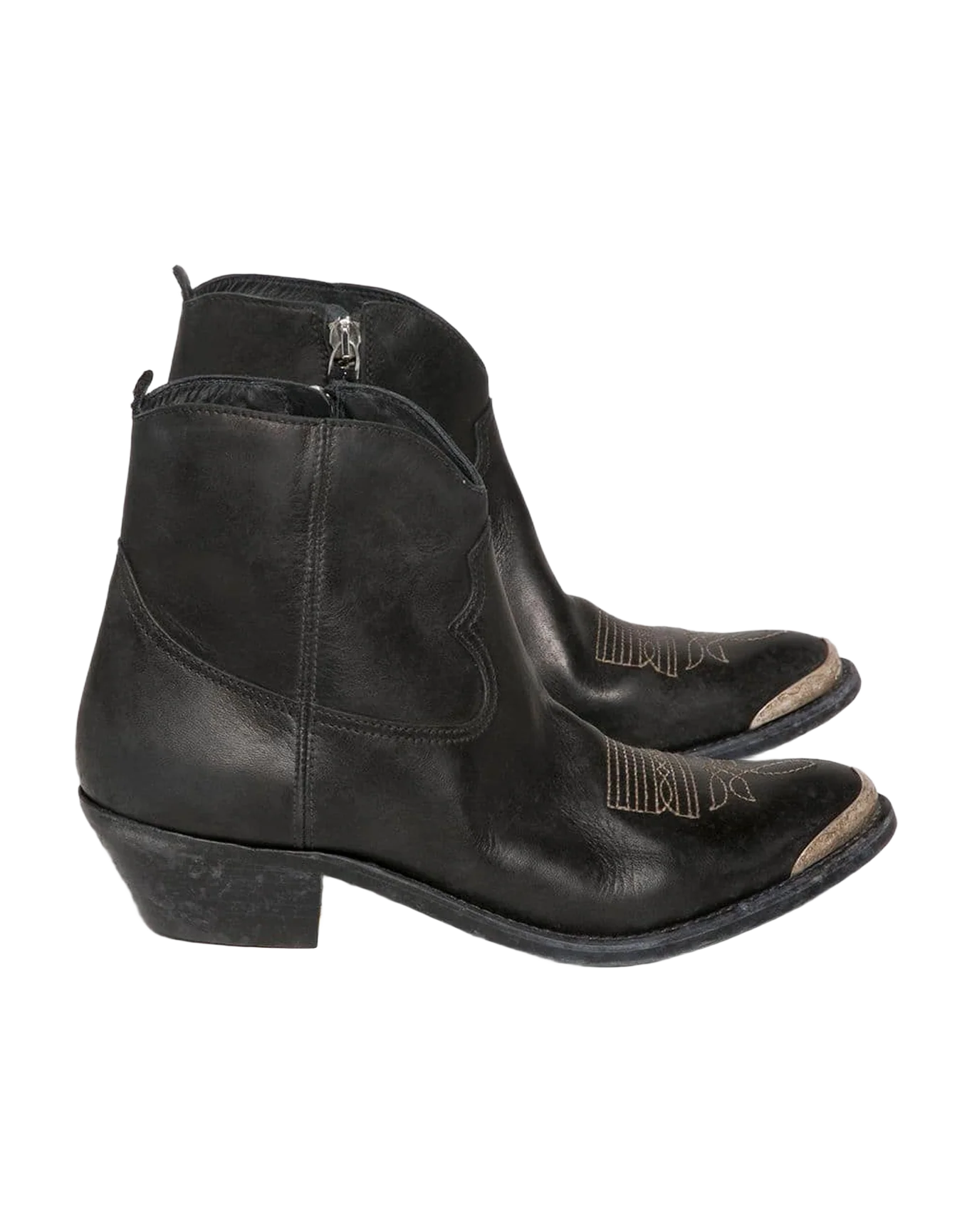 Women | Young Ankle Boots Leather with Cowboy-Style Decoration - Image 3