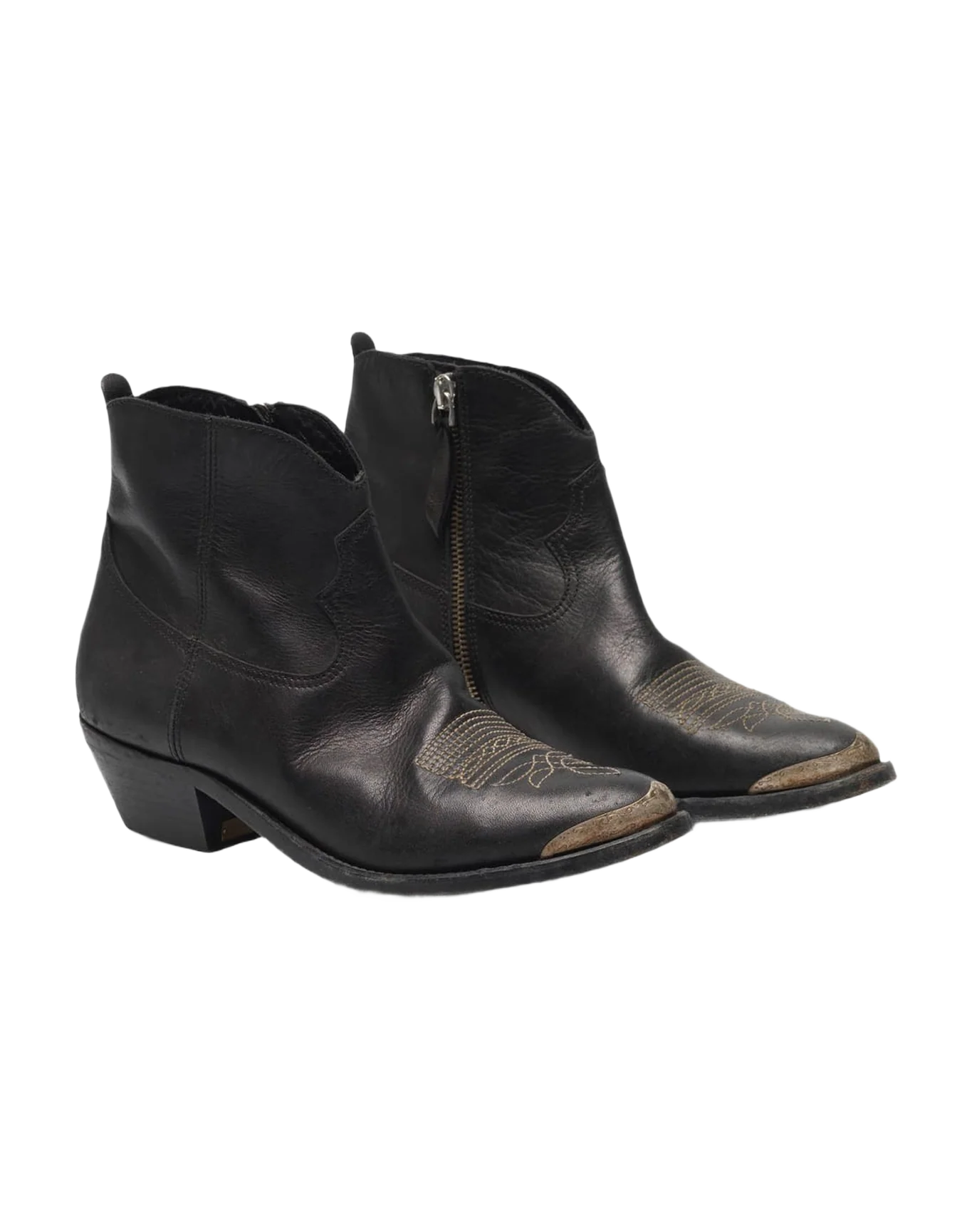 Women | Young Ankle Boots Leather with Cowboy-Style Decoration - Image 4