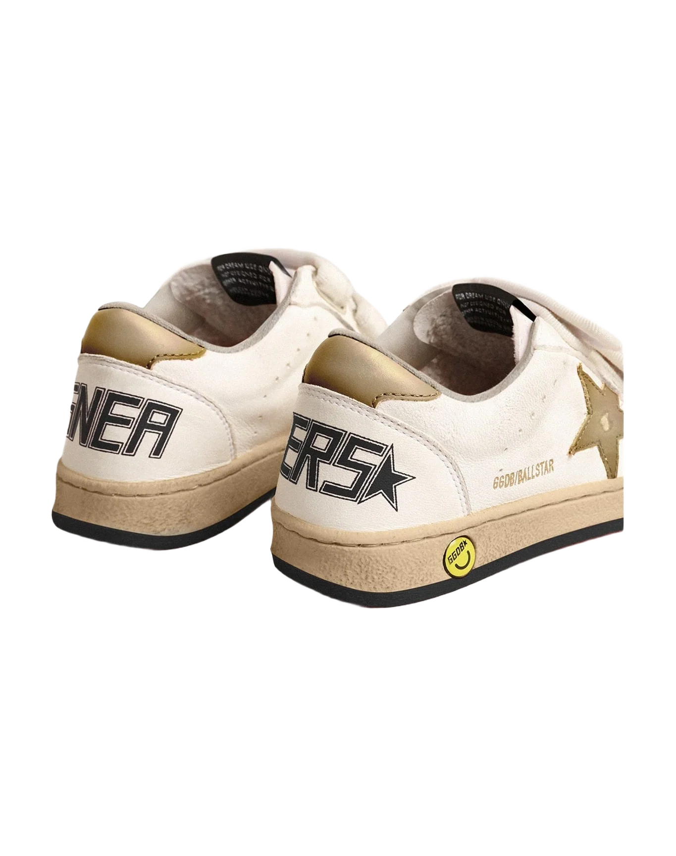 Unisex | Ball Star Young with Metallic Leather Star & Heel Tab | White x Gold (V1) - Image 10
