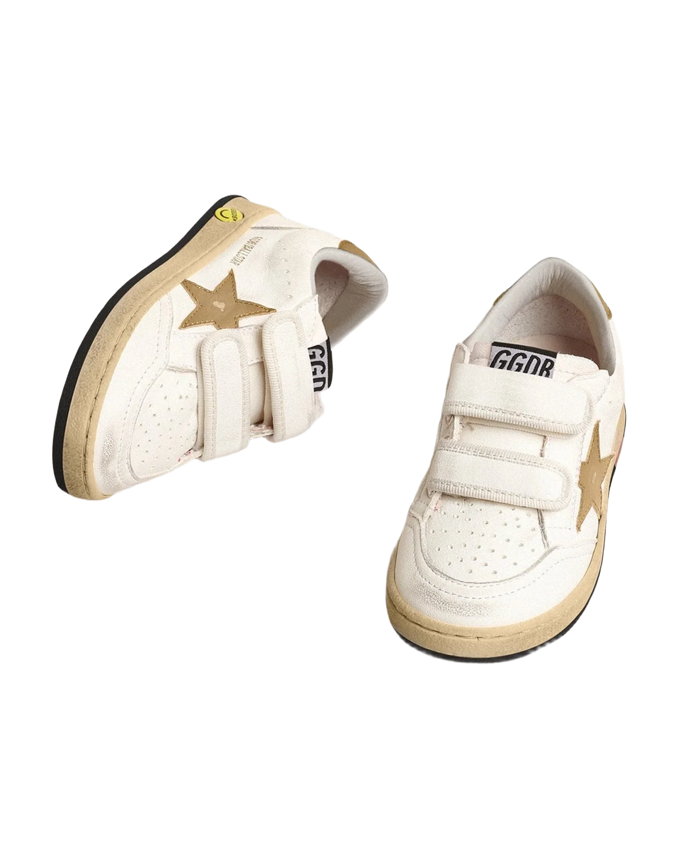 Unisex | Ball Star Young with Metallic Leather Star & Heel Tab | White x Gold (V1) - Image 3