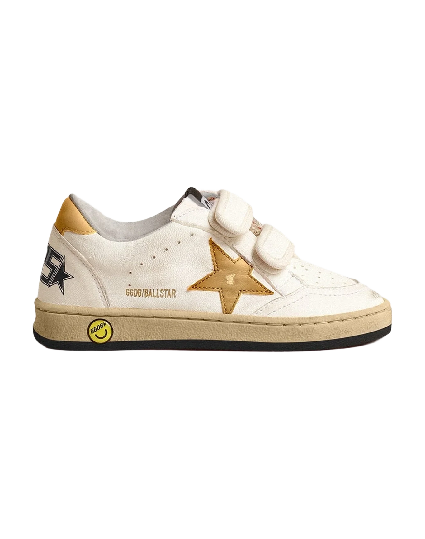 Unisex | Ball Star Young with Metallic Leather Star & Heel Tab | White x Gold (V1) - Image 9
