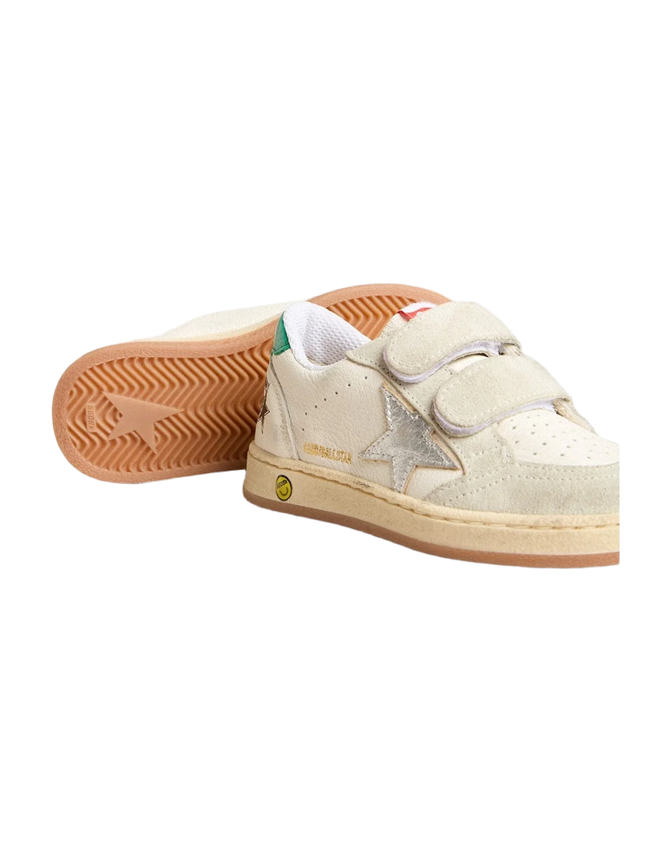 Boy | Junior Ball Star with Star & Suede Heel Tab | White x Ice x Silver x Green (V2) - Image 7