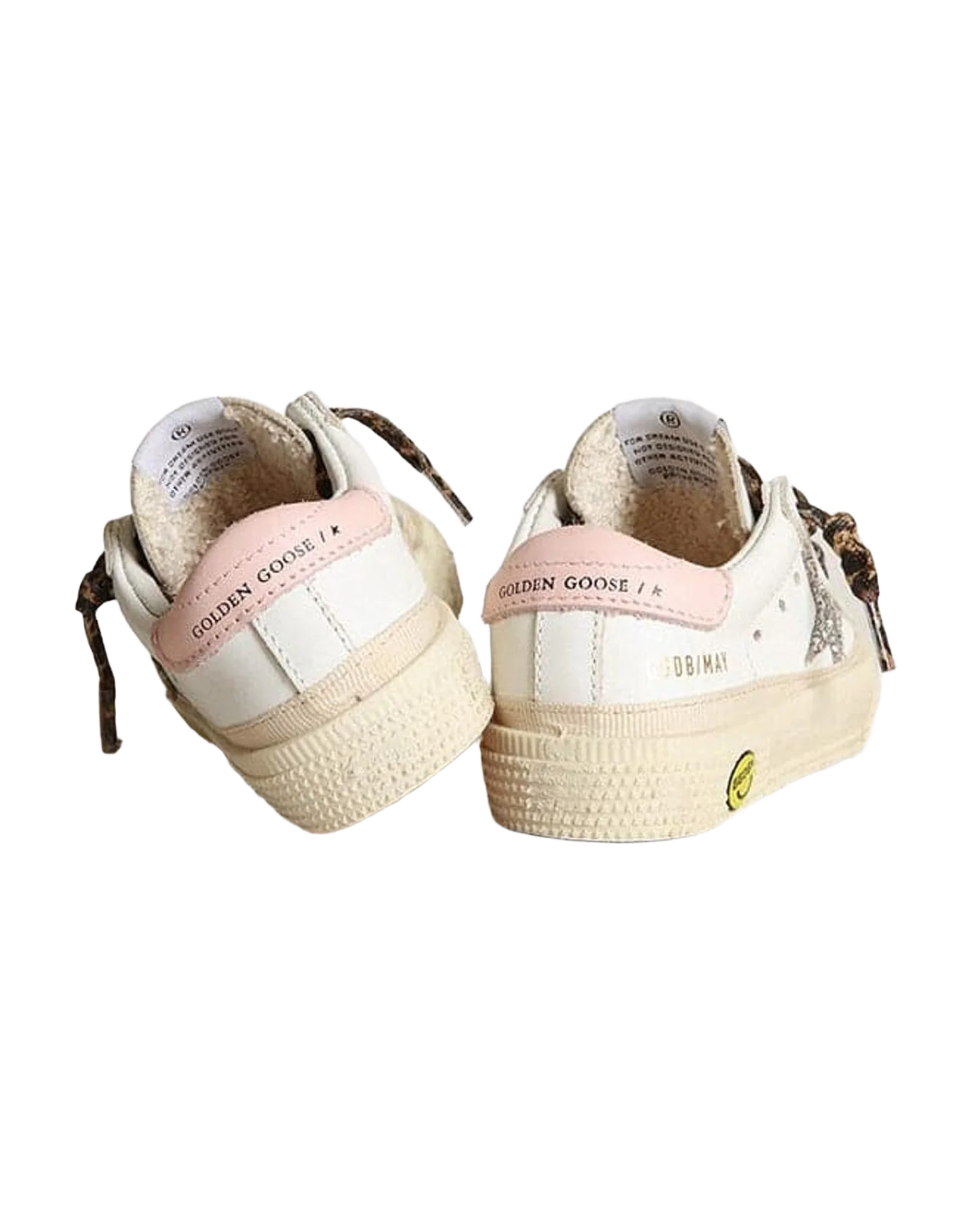 Girl | May Sneakers with Glitter Star & Pink Leather Heel Tab | White x Silver x Rose Quartz (V2) - Image 7