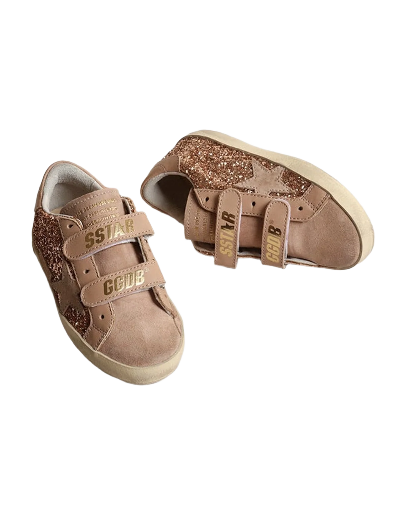Girl | Old School Junior Pink Glitter with Pink Suede Star | Peach x Beige (V2) - Image 4