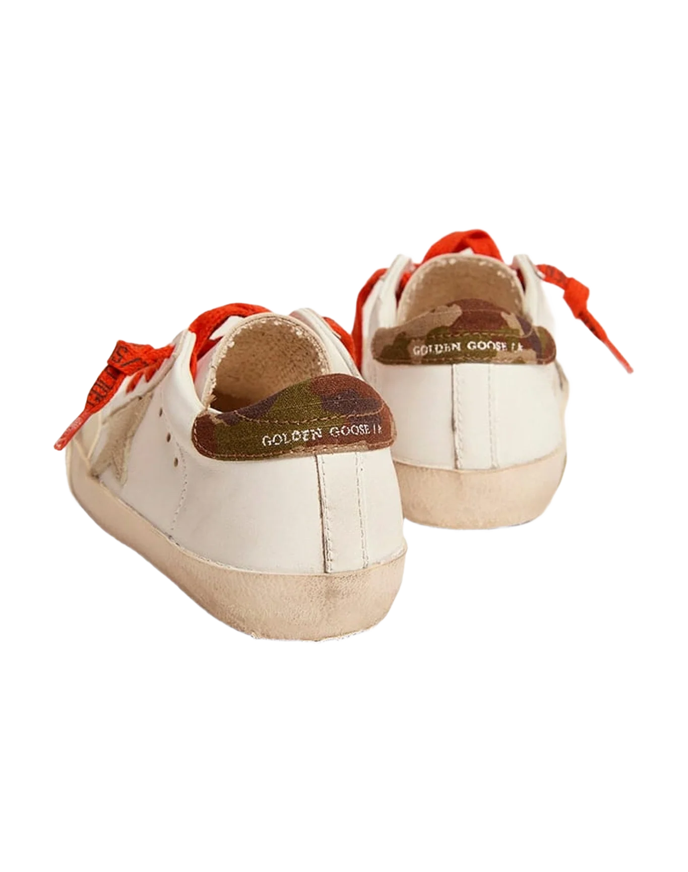 Boy | Super-Star with Leather Star Heel & Red Laces | White x Ice x Green Camouflage (V1) - Image 8