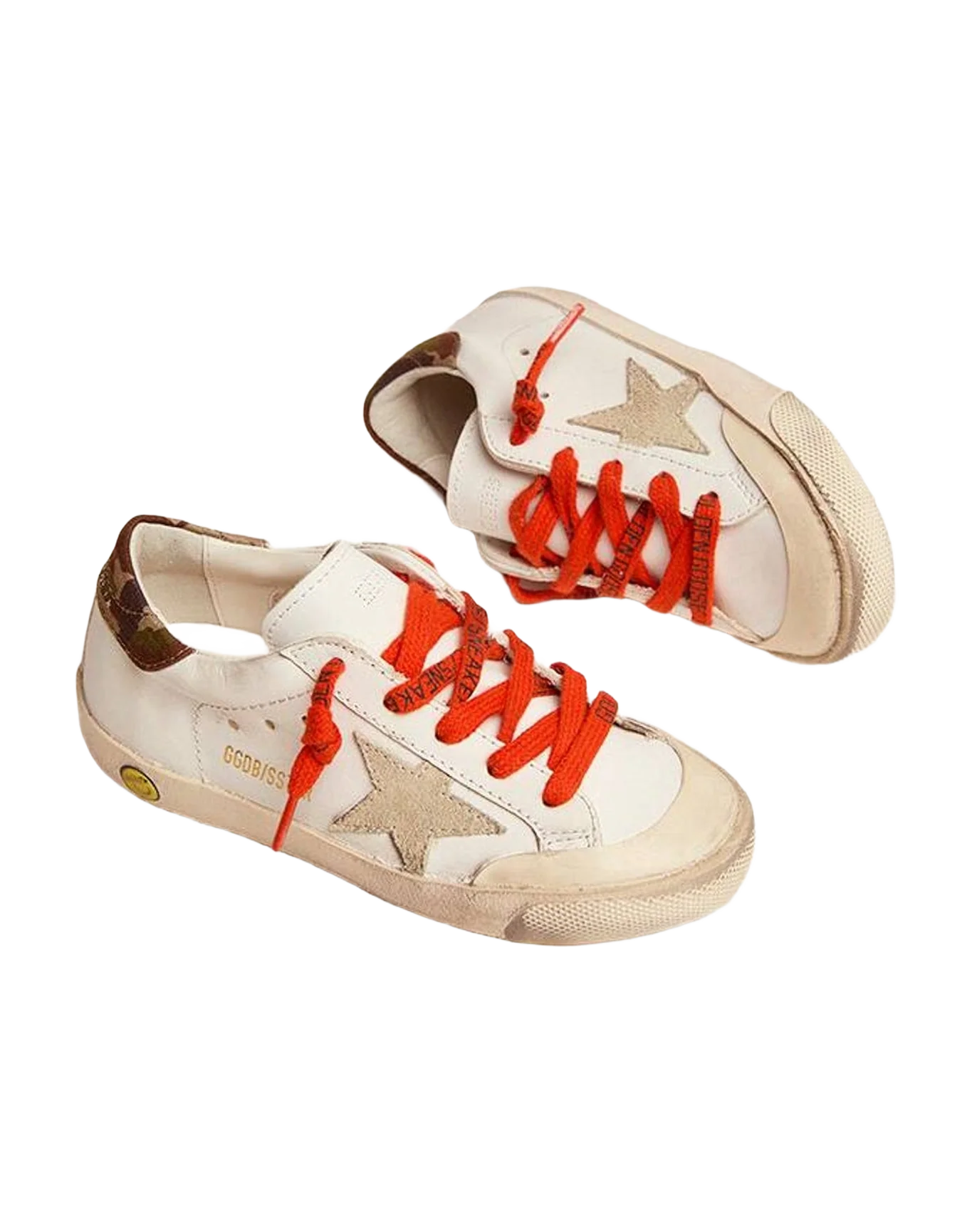 Boy | Super-Star with Leather Star Heel & Red Laces | White x Ice x Green Camouflage (V2) - Image 7