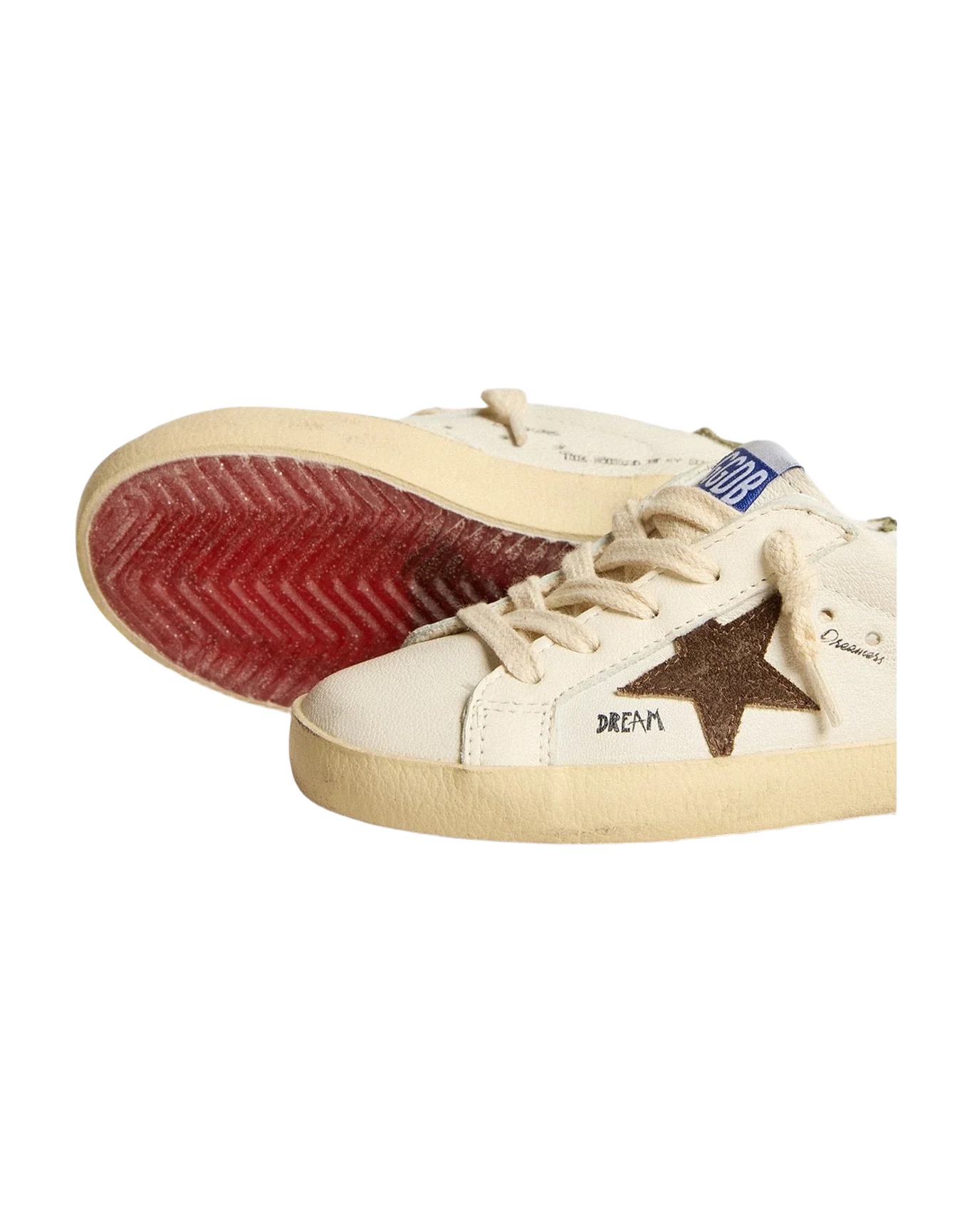 Boy | Super-Star Young Nappa with Suede Star & Heel Tab | White x Brown x Green (V1) - Image 6