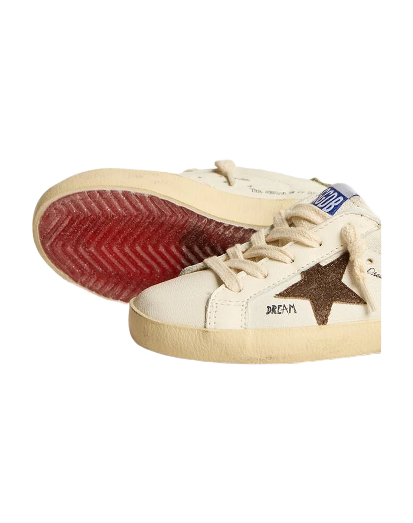 Boy | Super-Star Young Nappa with Suede Star & Heel Tab | White x Brown x Green (V2) - Image 8