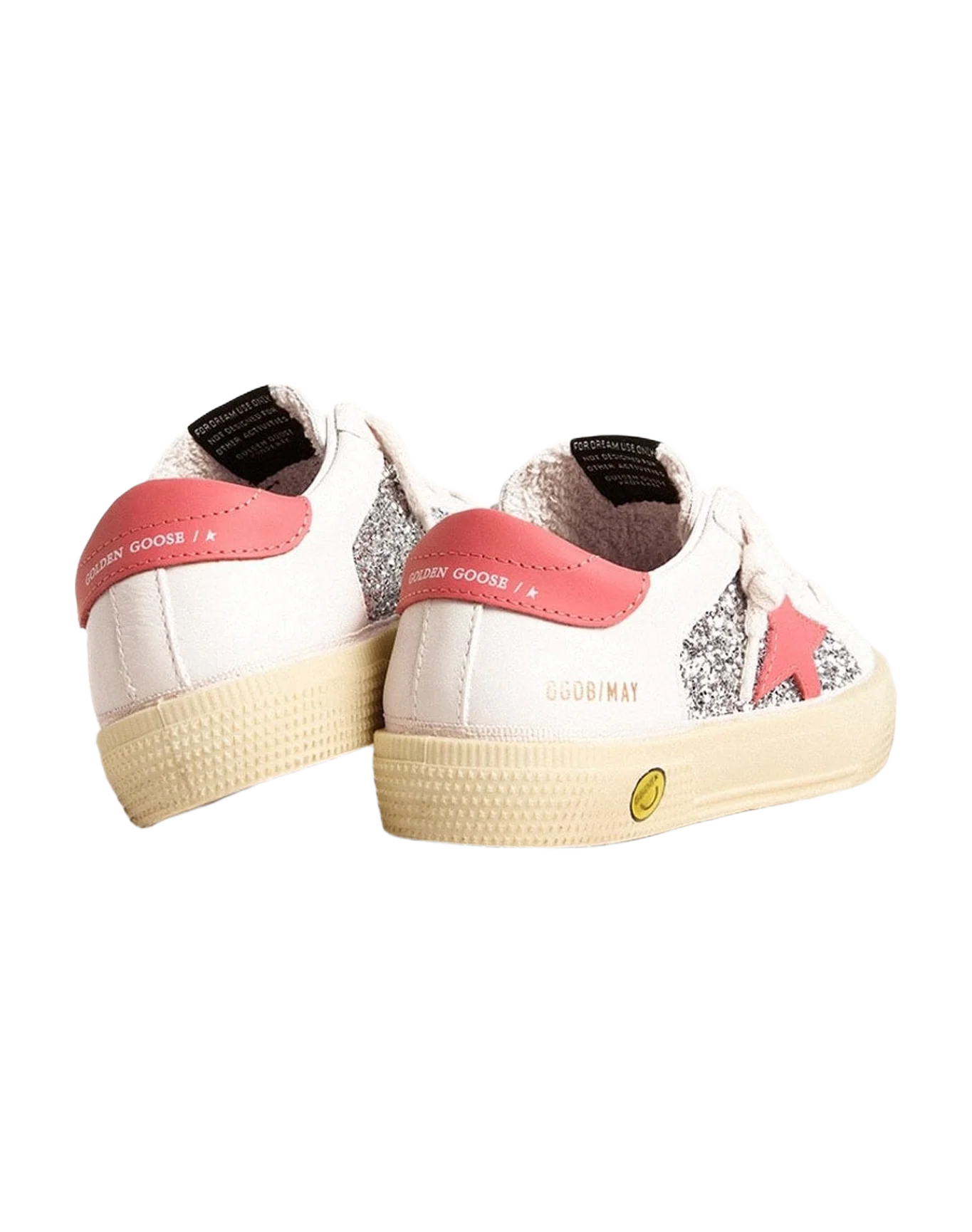 Girl | Young May with Pink Leather Star & Heel Tab | Silver x White x Red (V1) - Image 6