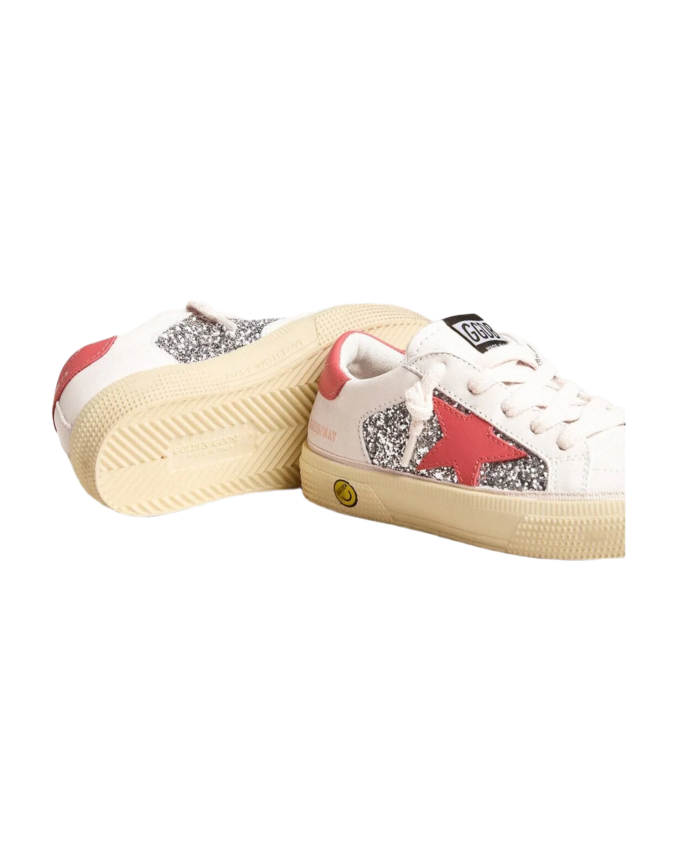 Girl | Young May with Pink Leather Star & Heel Tab | Silver x White x Red (V1) - Image 8