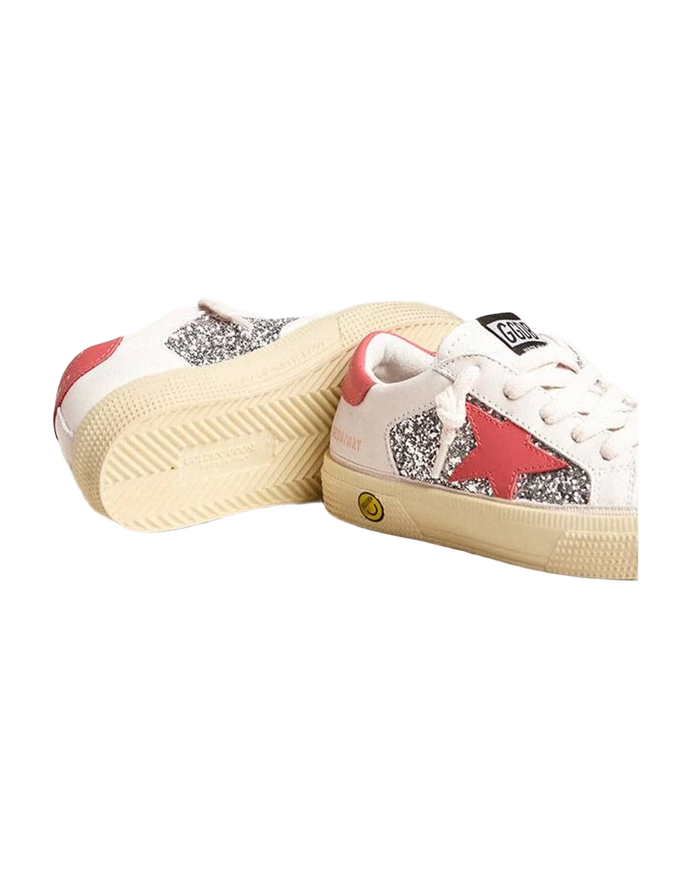 Girl | Young May with Pink Leather Star & Heel Tab | Silver x White x Red (V2) - Image 4