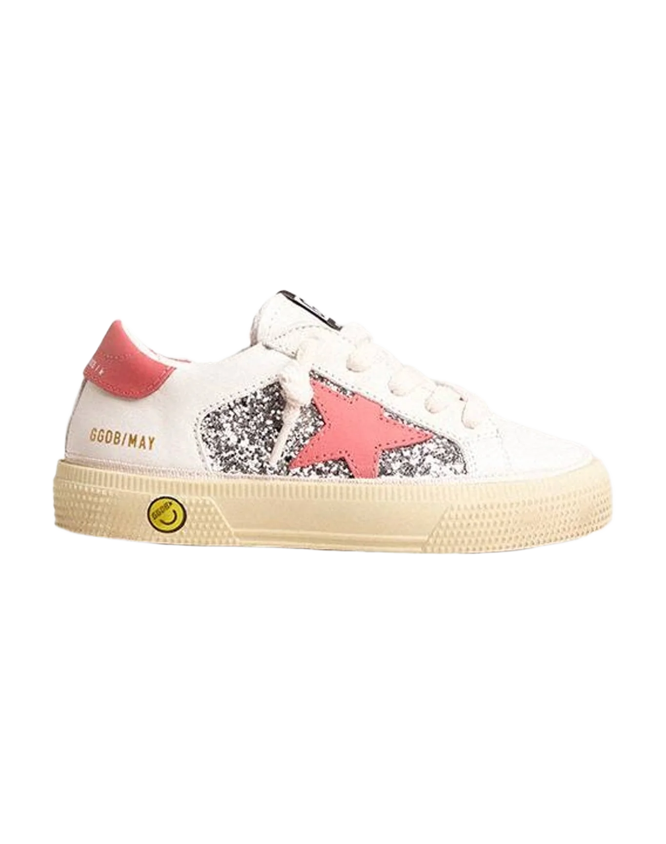 Girl | Young May with Pink Leather Star & Heel Tab | Silver x White x Red (V2) - Image 7