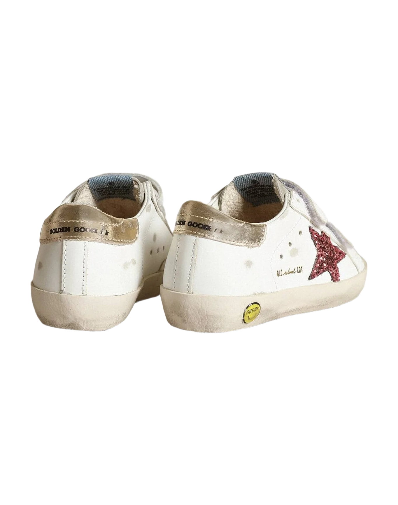 Girl | Young Old School with Glitter Star & Heel Tab | White x Ice x Pink x Platinum (V2) - Image 8
