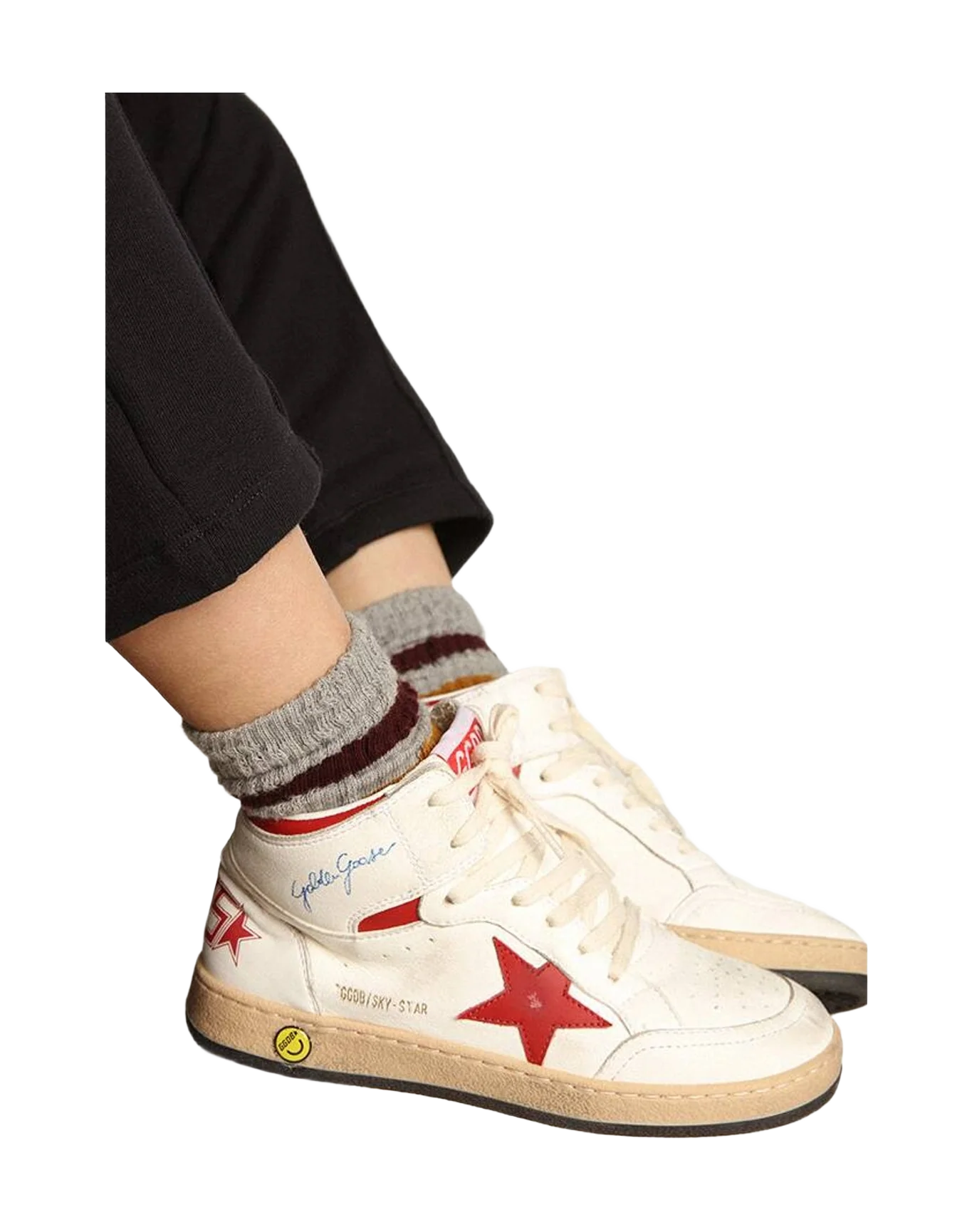 Boy | Young Sky Star Nappa with Star & Heel Tab | White x Red (V1) - Image 4