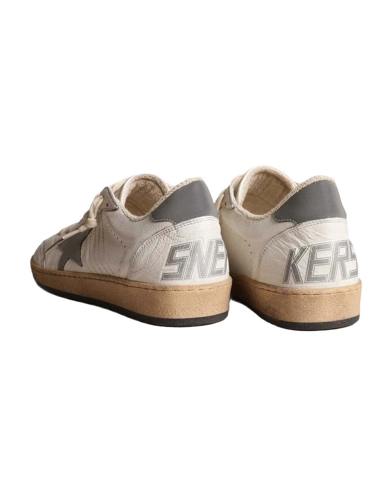 Men | Ball Star Nappa with Gray Reflective Nylon Star & Heel Tab | White x Grey (V2) - Image 2
