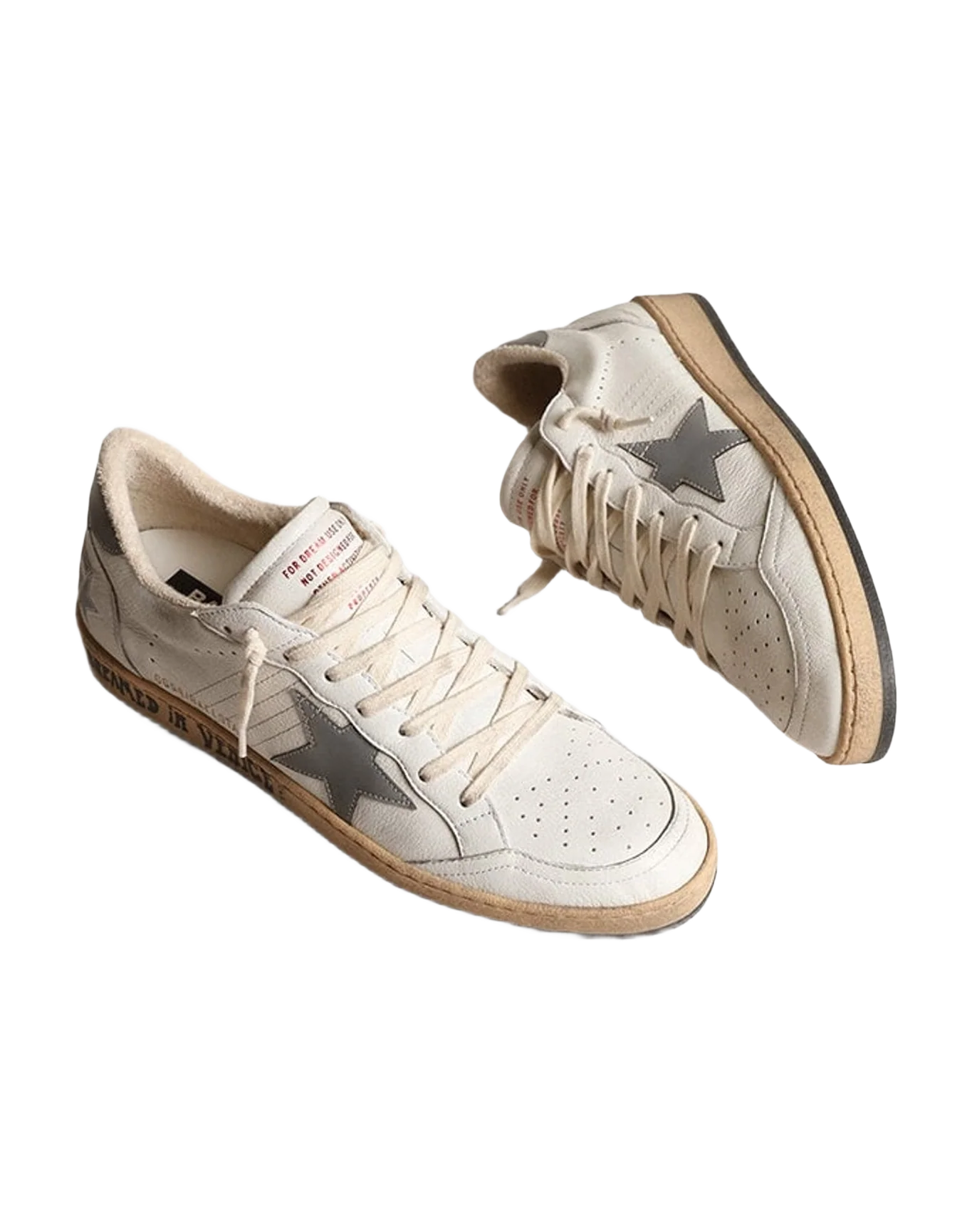 Men | Ball Star Nappa with Gray Reflective Nylon Star & Heel Tab | White x Grey (V2) - Image 3