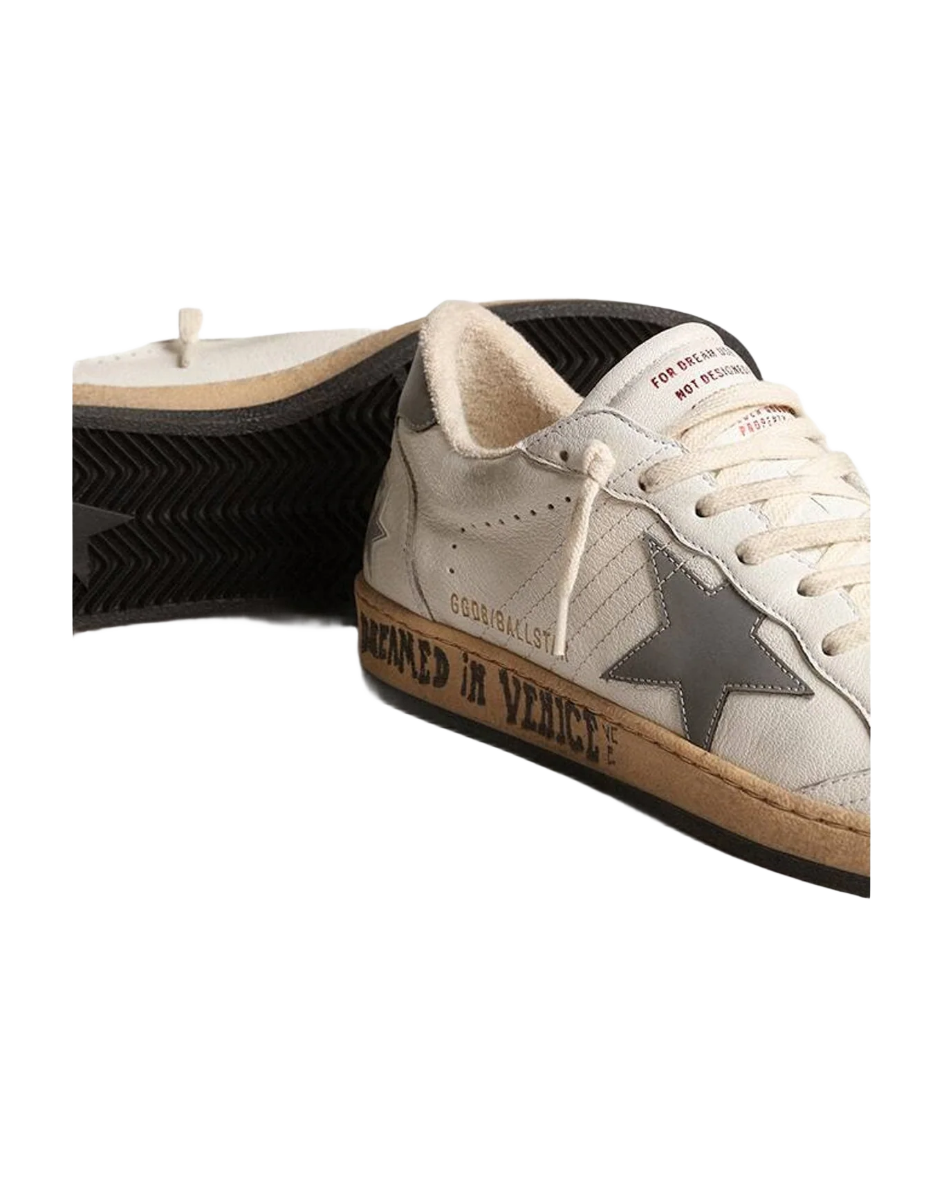 Men | Ball Star Nappa with Gray Reflective Nylon Star & Heel Tab | White x Grey (V2) - Image 4