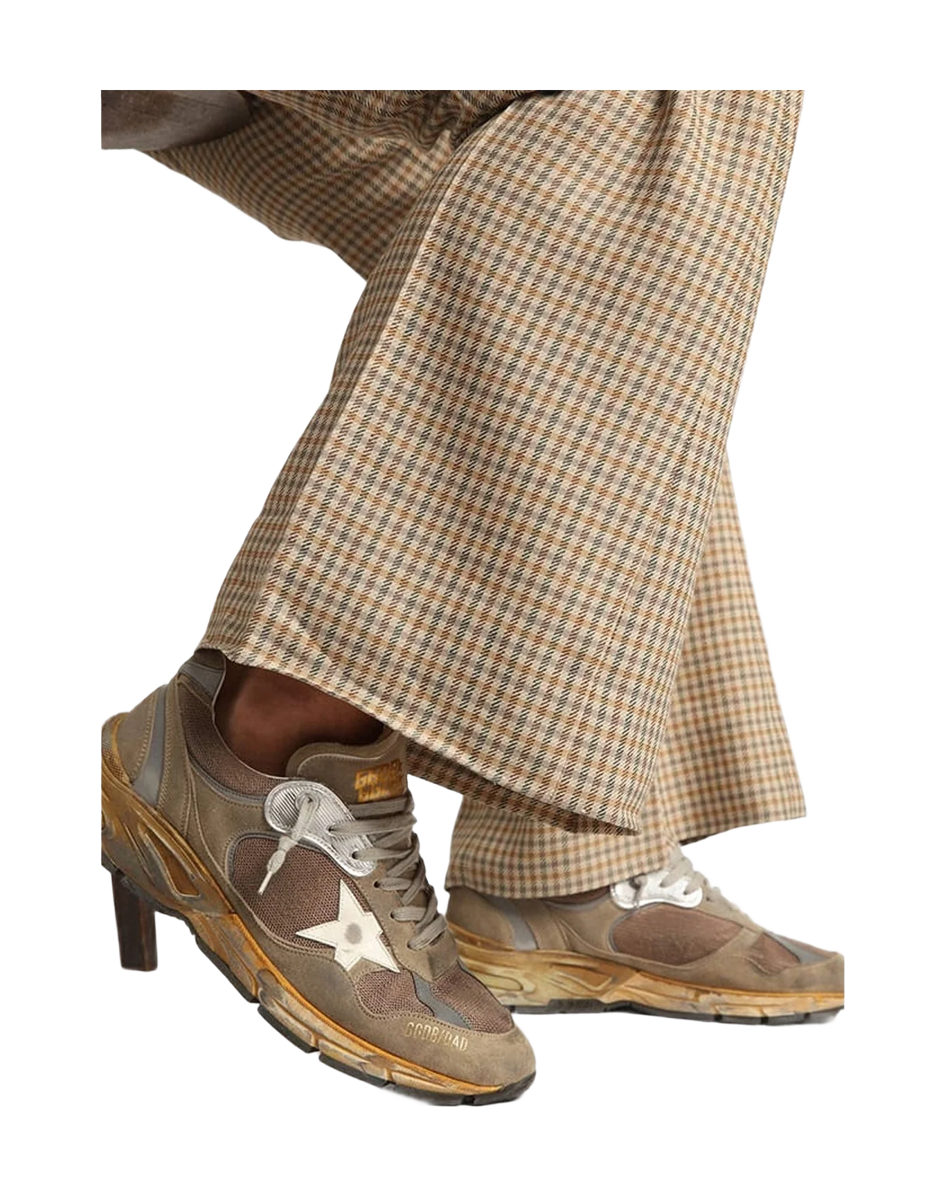 Men | Dad Star Dove Gray Mesh & Suede | Taupe x Silver x White (V1) - Image 9