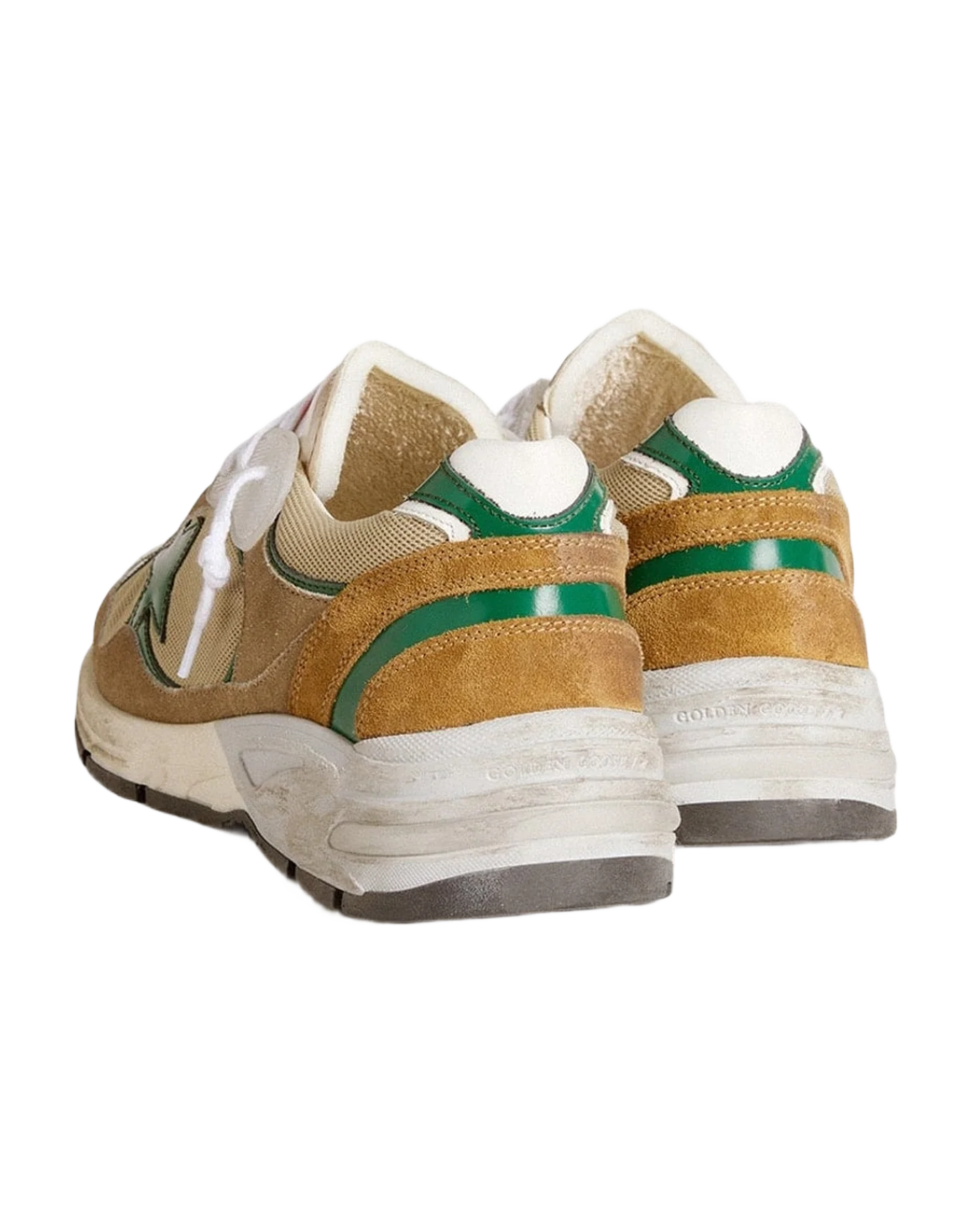 Men | Dad Star Lab Nylon with Leather Star & Suede Inserts | White x Taupe x Green (V2) - Image 8