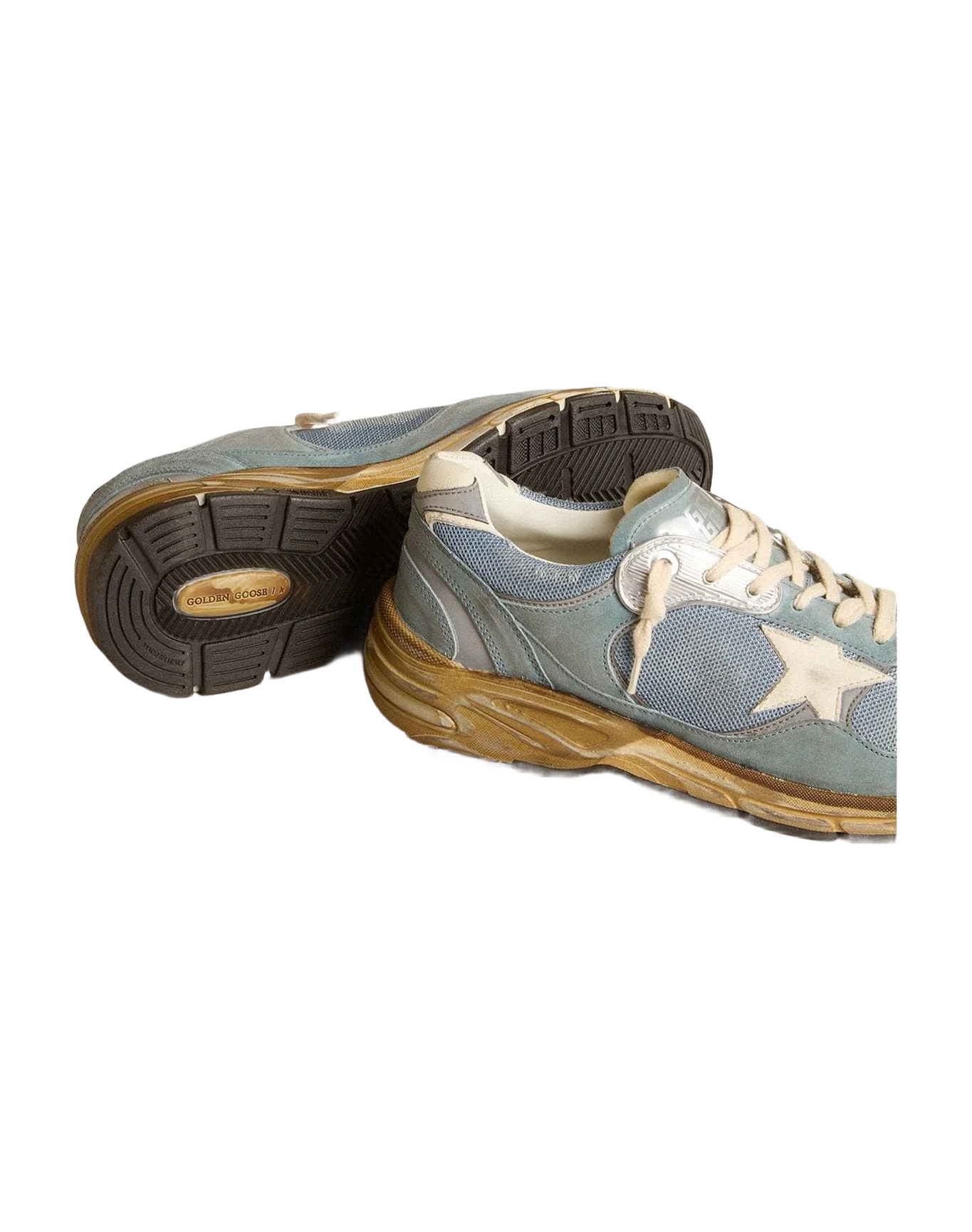 Men | Dad Star Light Mesh & Suede with White Leather Star & Heel Tab | Blue x Silver (V1) - Image 8