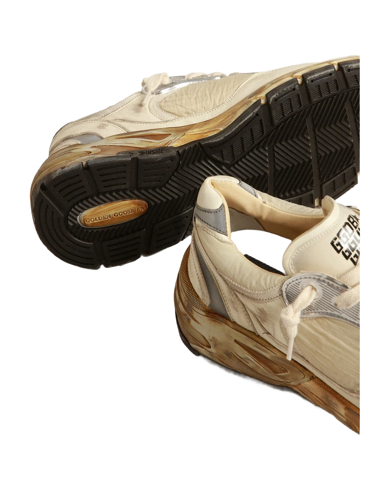 Men | Dad Star Nappa & Nylon with Leather Star | White Beige x White x Silver (V1) - Image 4