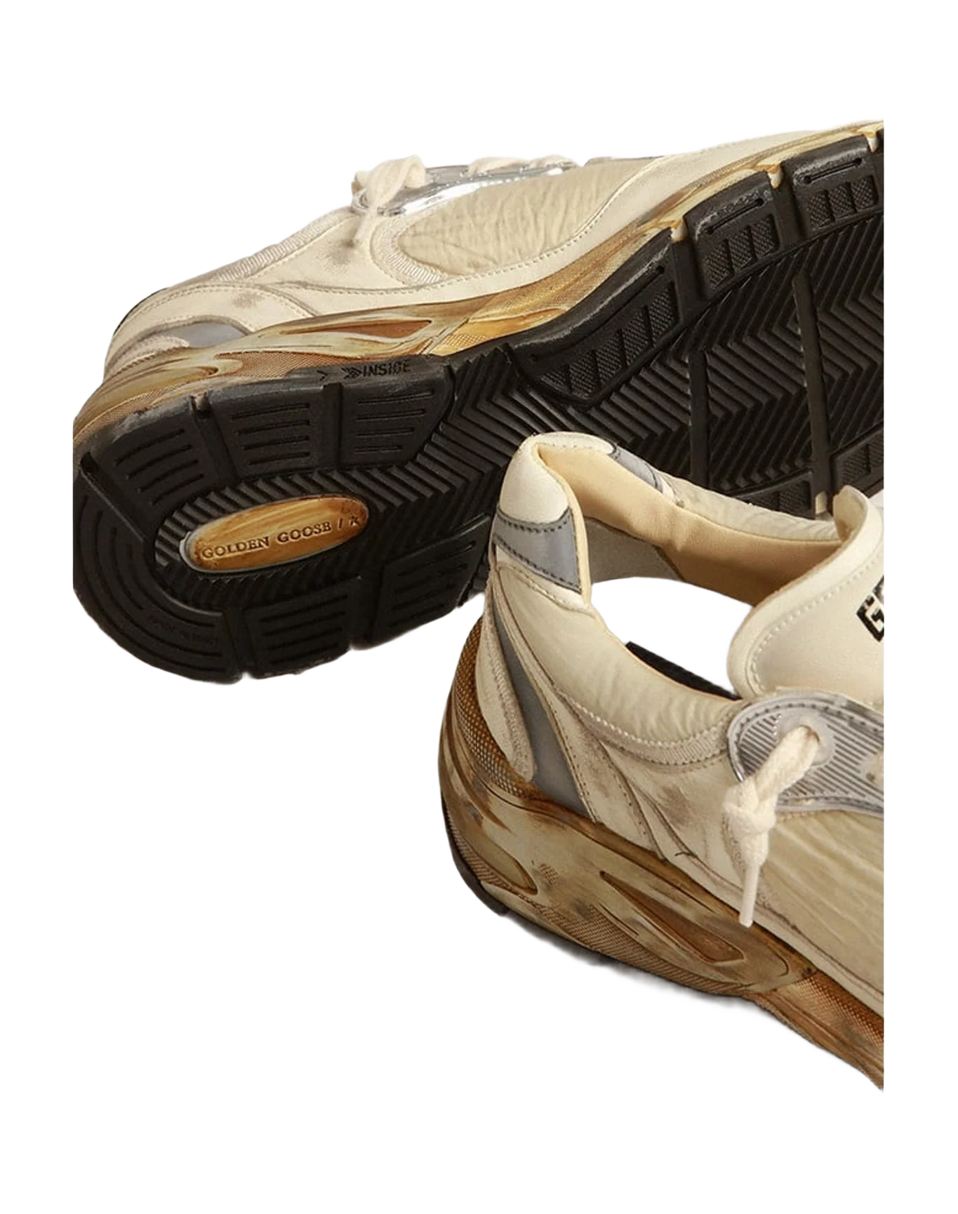 Men | Dad Star Nappa & Nylon with Leather Star | White Beige x White x Silver (V2) - Image 6