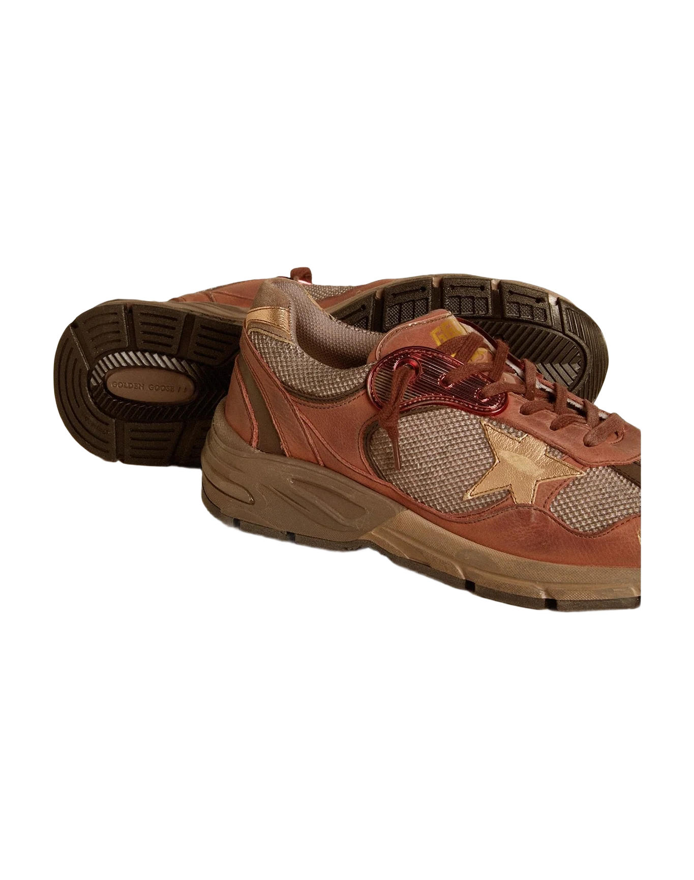 Men | Dad Star Nubuck with Gold Leather Star & Suede Heel Tab | Brown x Gray x Rame (V1) - Image 9