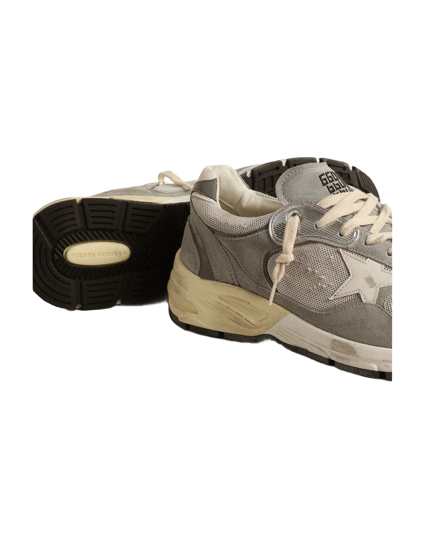 Men | Dad Star Suede & Mesh with Leather Star & Heel Tab | Grey x Silver x White (V2) - Image 5