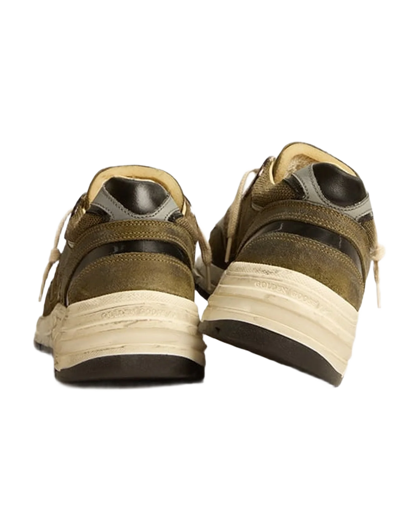 Men | Dad Star Suede & Mesh with Leather Star & Heel Tab | Olive Green x Grey x Black (V1) - Image 2