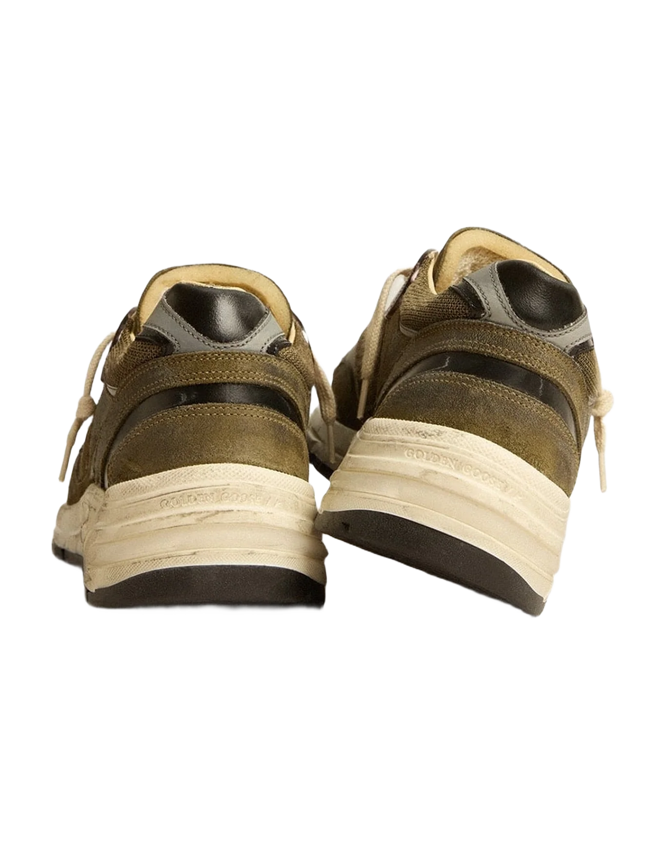 Men | Dad Star Suede & Mesh with Leather Star & Heel Tab | Olive Green x Grey x Black (V2) - Image 3