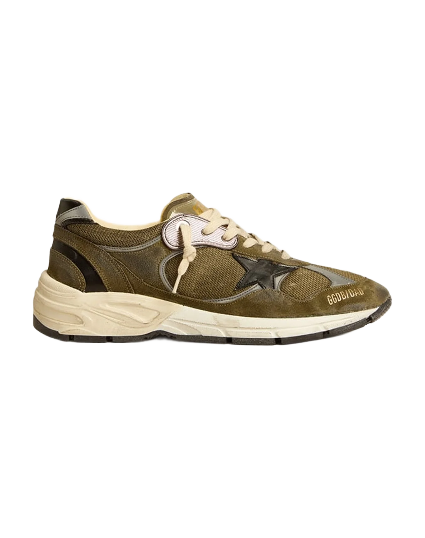 Men | Dad Star Suede & Mesh with Leather Star & Heel Tab | Olive Green x Grey x Black (V2) - Image 8