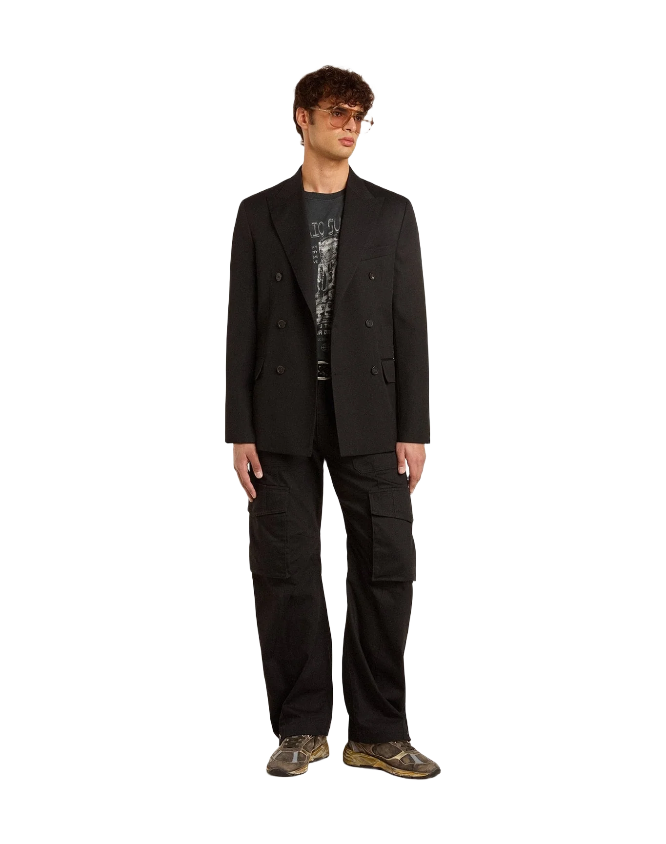 Men | Dad Star Suede & Nylon with Leather Star & Heel Tab | Black x Silver x Khaki (V2) - Image 10