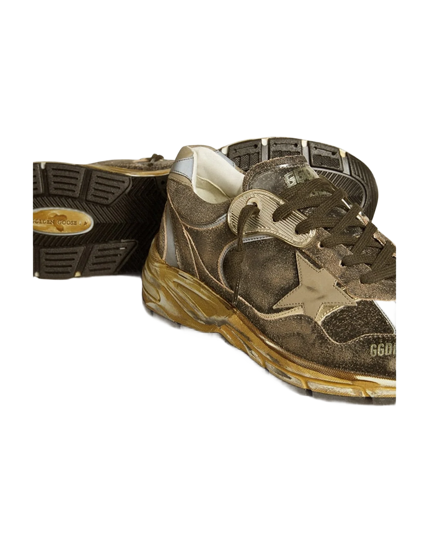 Men | Dad Star Suede & Nylon with Leather Star & Heel Tab | Black x Silver x Khaki (V2) - Image 11