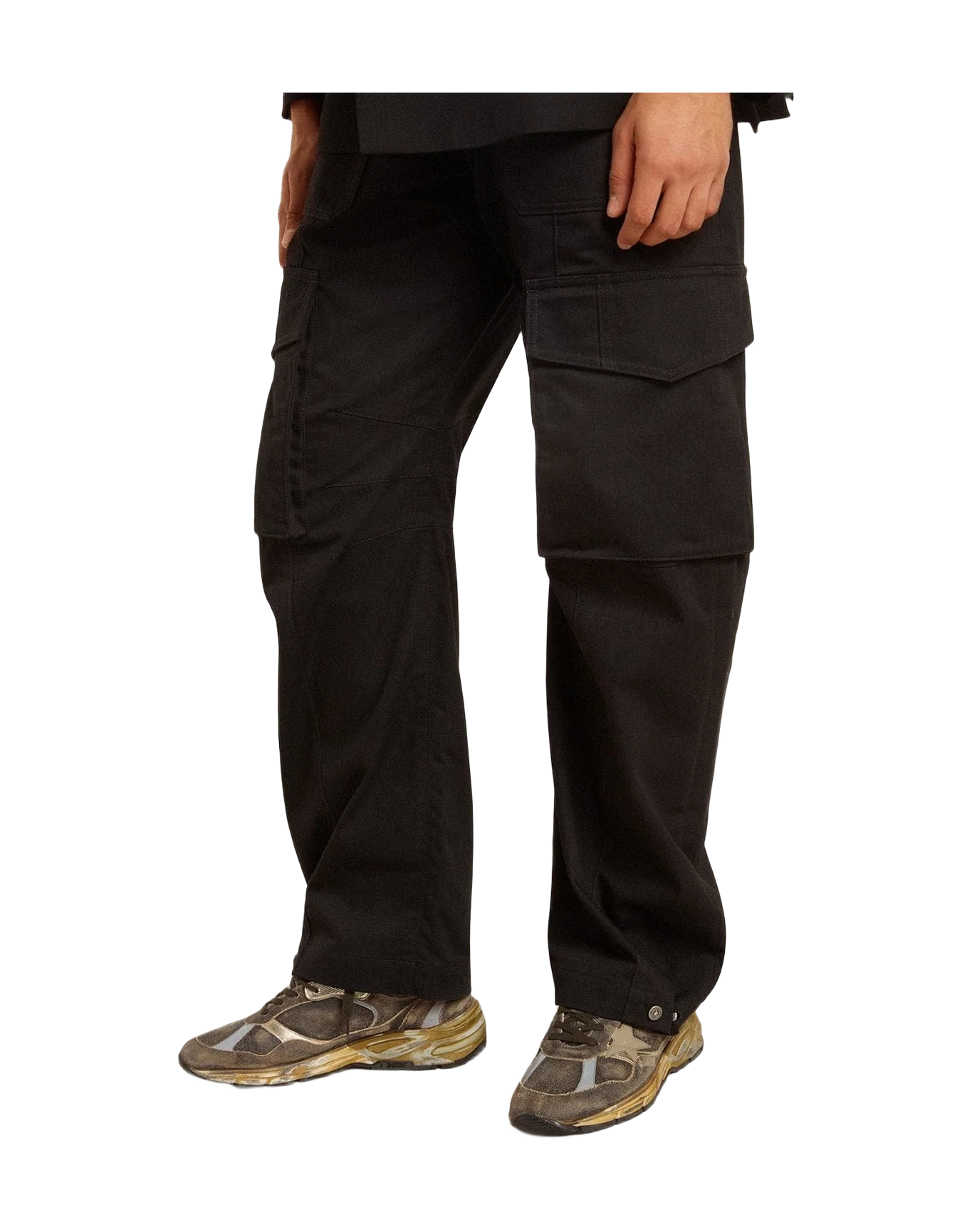 Men | Dad Star Suede & Nylon with Leather Star & Heel Tab | Black x Silver x Khaki (V2) - Image 3