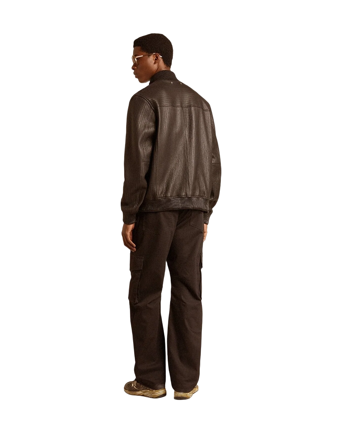 Men | Dad Star Suede & Nylon with Leather Star & Heel Tab | Black x Silver x Khaki (V2) - Image 6
