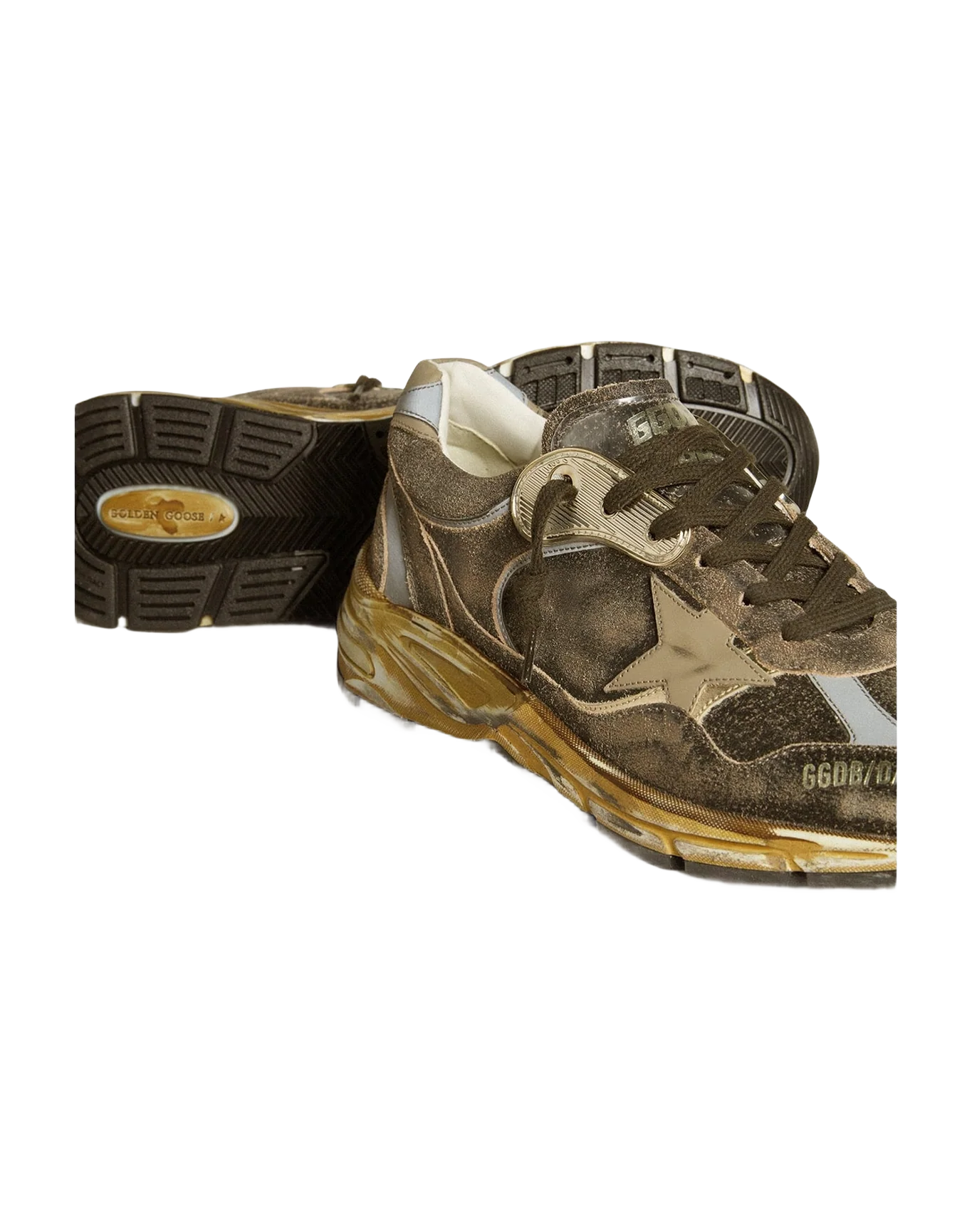 Men | Dad Star Suede & Nylon with Leather Star & Heel Tab | Black x Silver x Khaki (V2) - Image 7