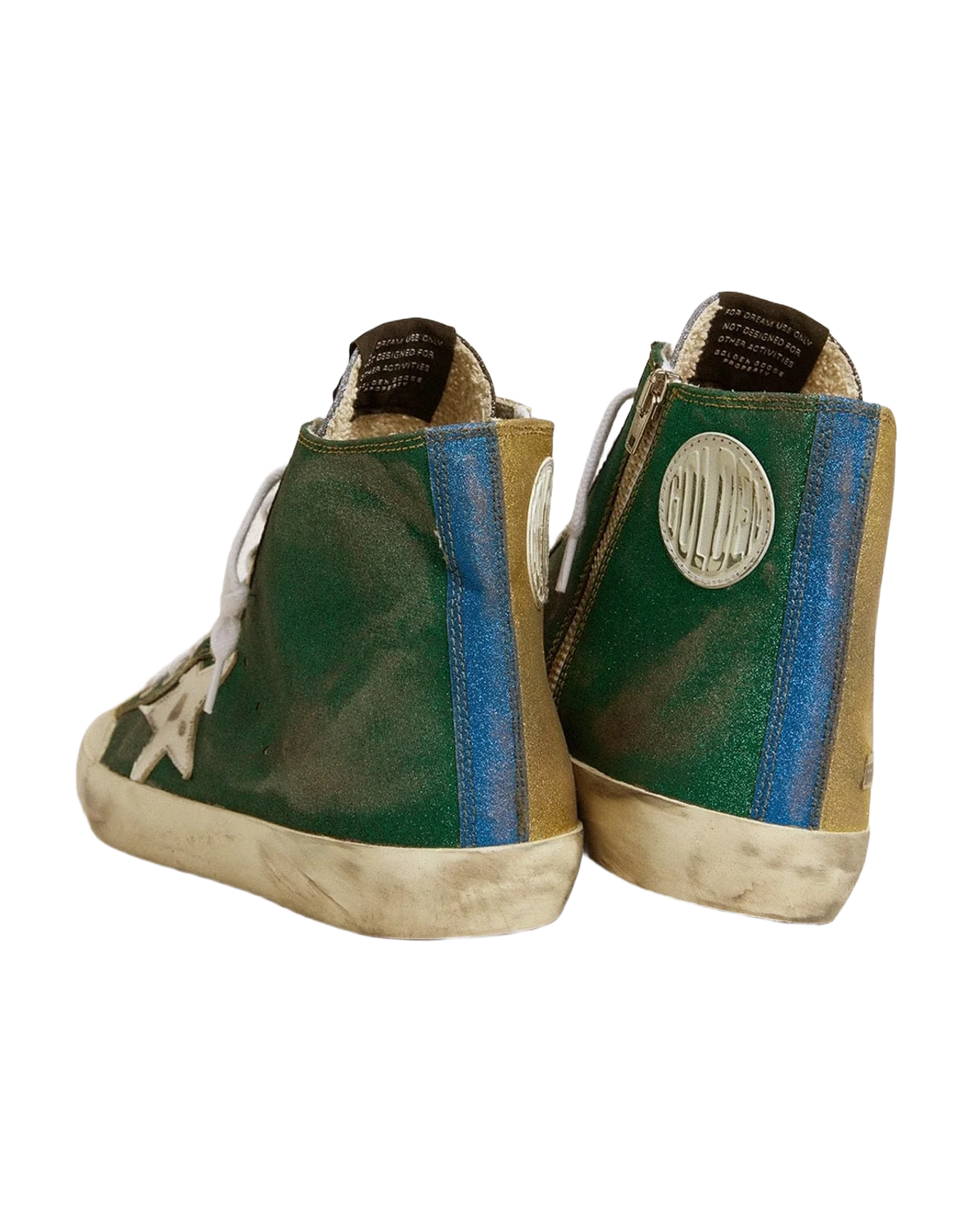 Men | Francy Lab Golden Glitter with White Leather Star | Gold x Green x Anthracite x Lilac (V1) - Image 2