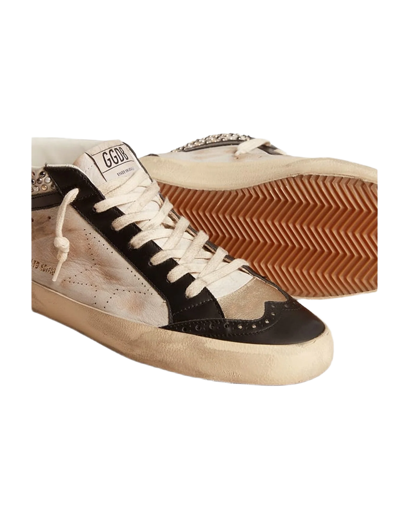 Men | Mid Star Ltd & Leather with Pearls & Perforated Star | White x Black x Platinum (V1) - Image 3