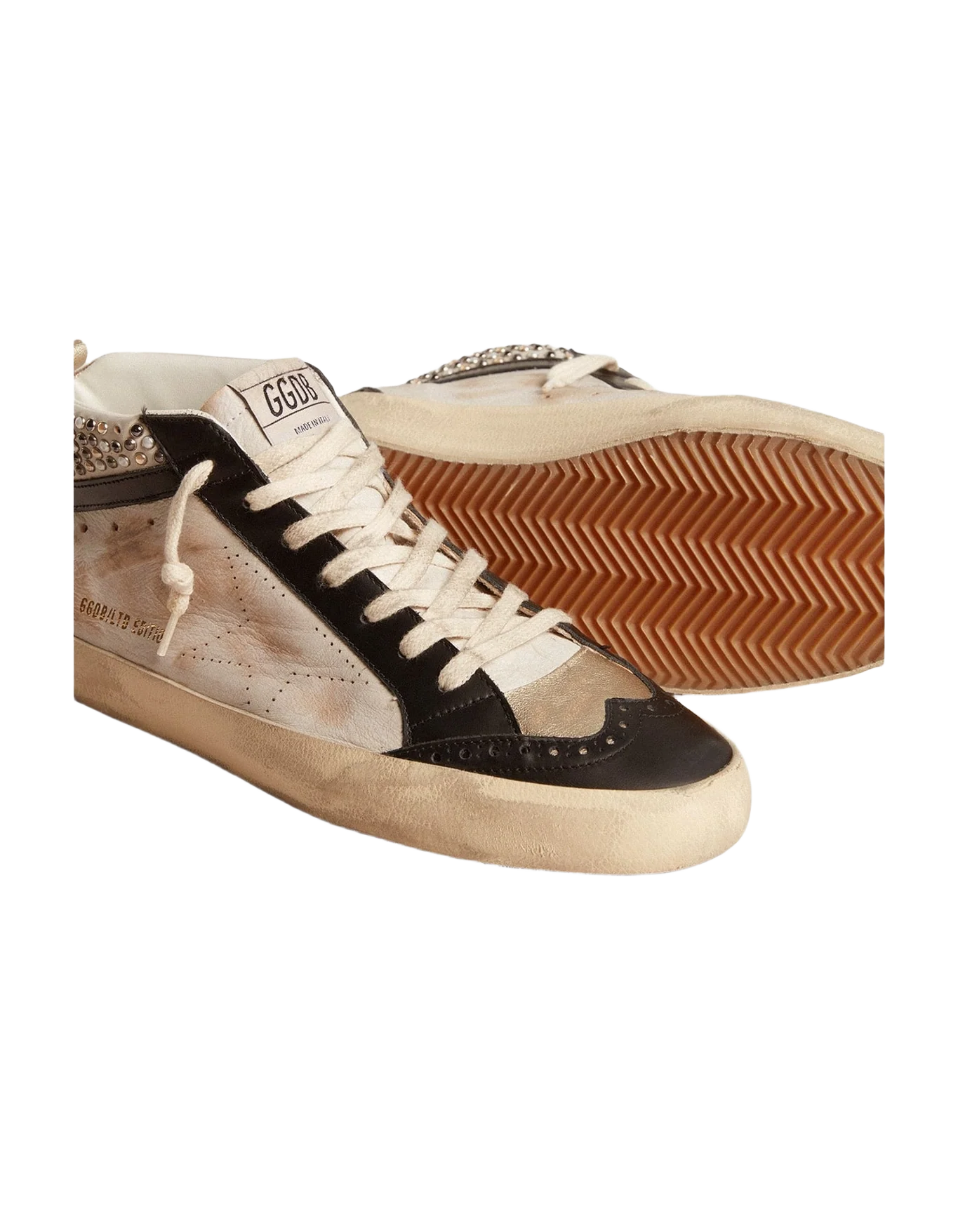 Men | Mid Star Ltd & Leather with Pearls & Perforated Star | White x Black x Platinum (V1) - Image 6