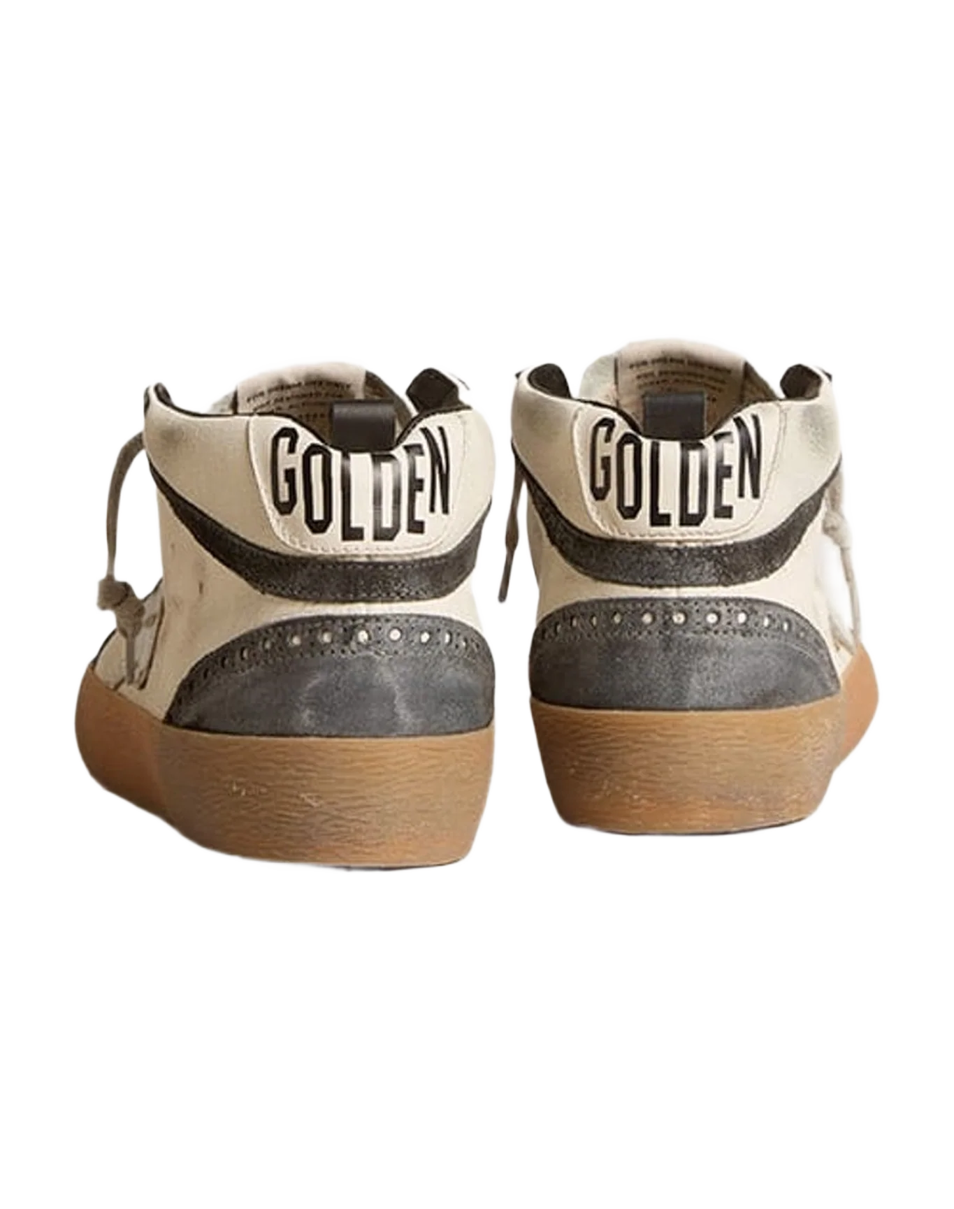 Men | Mid Star Nappa Leather with Leather Star & Suede Flash | White x Black x Silver (V2) - Image 3