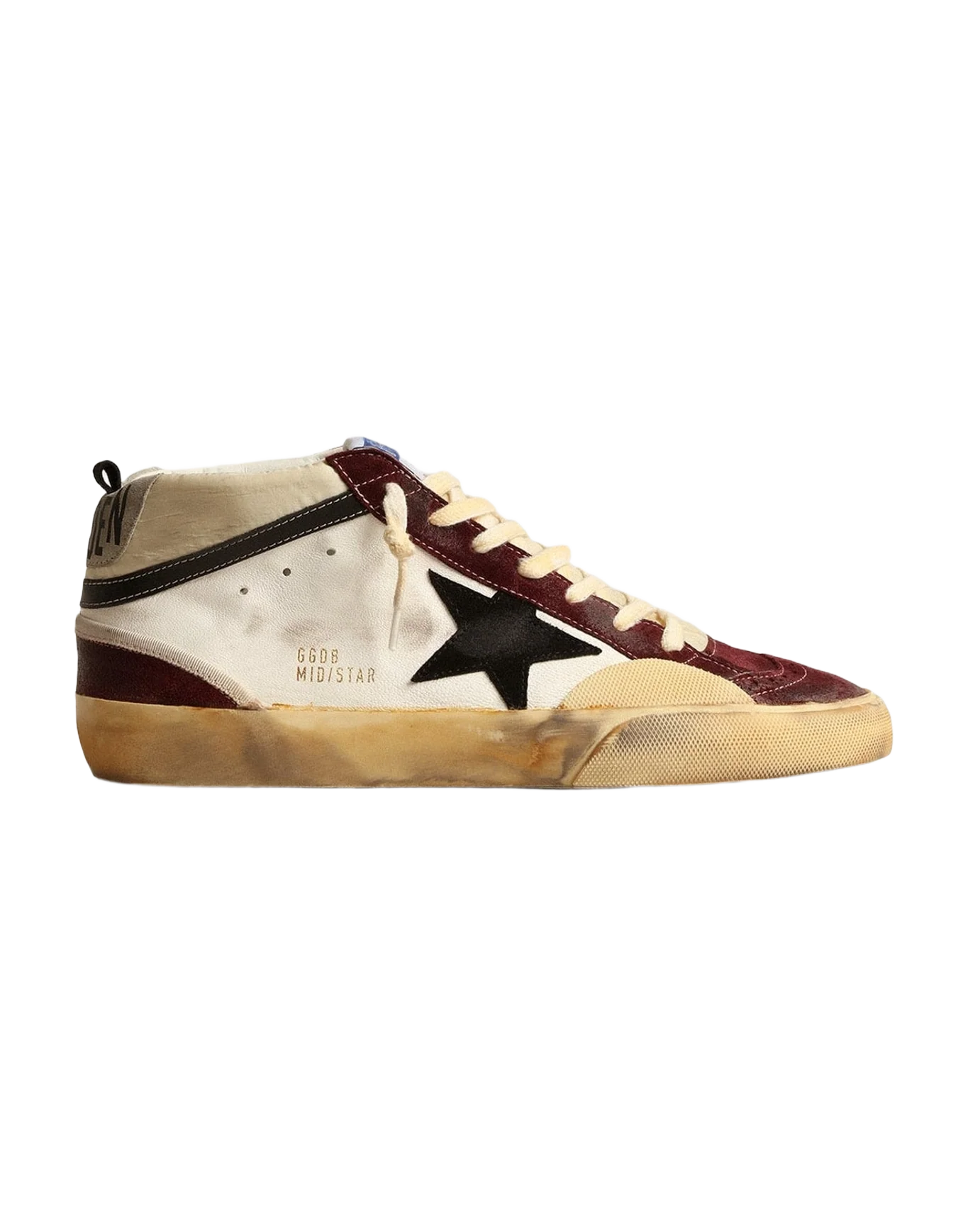 Men | Mid Star Nappa with Suede Star & Inserts | Cream x Wine Red x Black (V1) - Image 6
