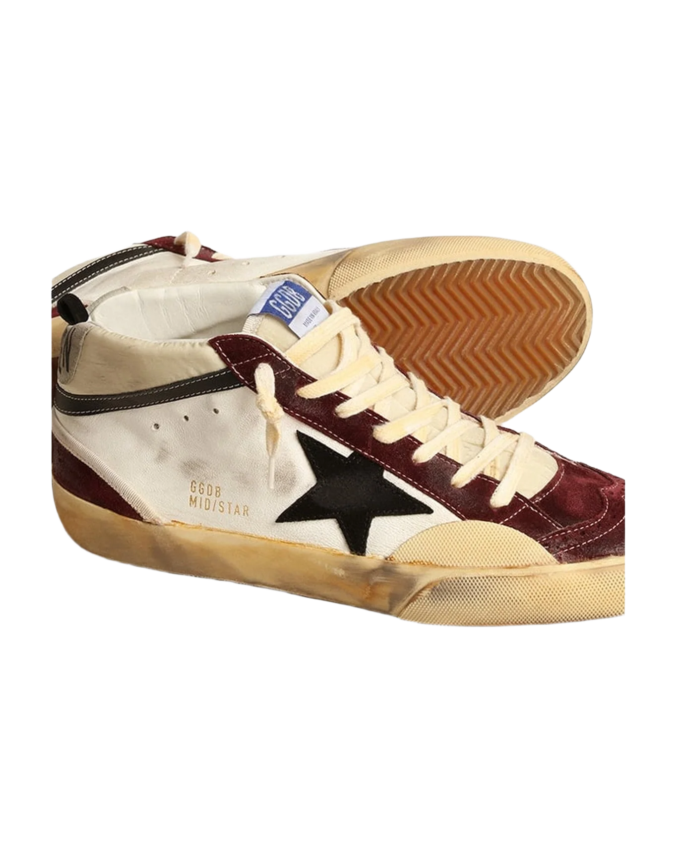 Men | Mid Star Nappa with Suede Star & Inserts | Cream x Wine Red x Black (V2)