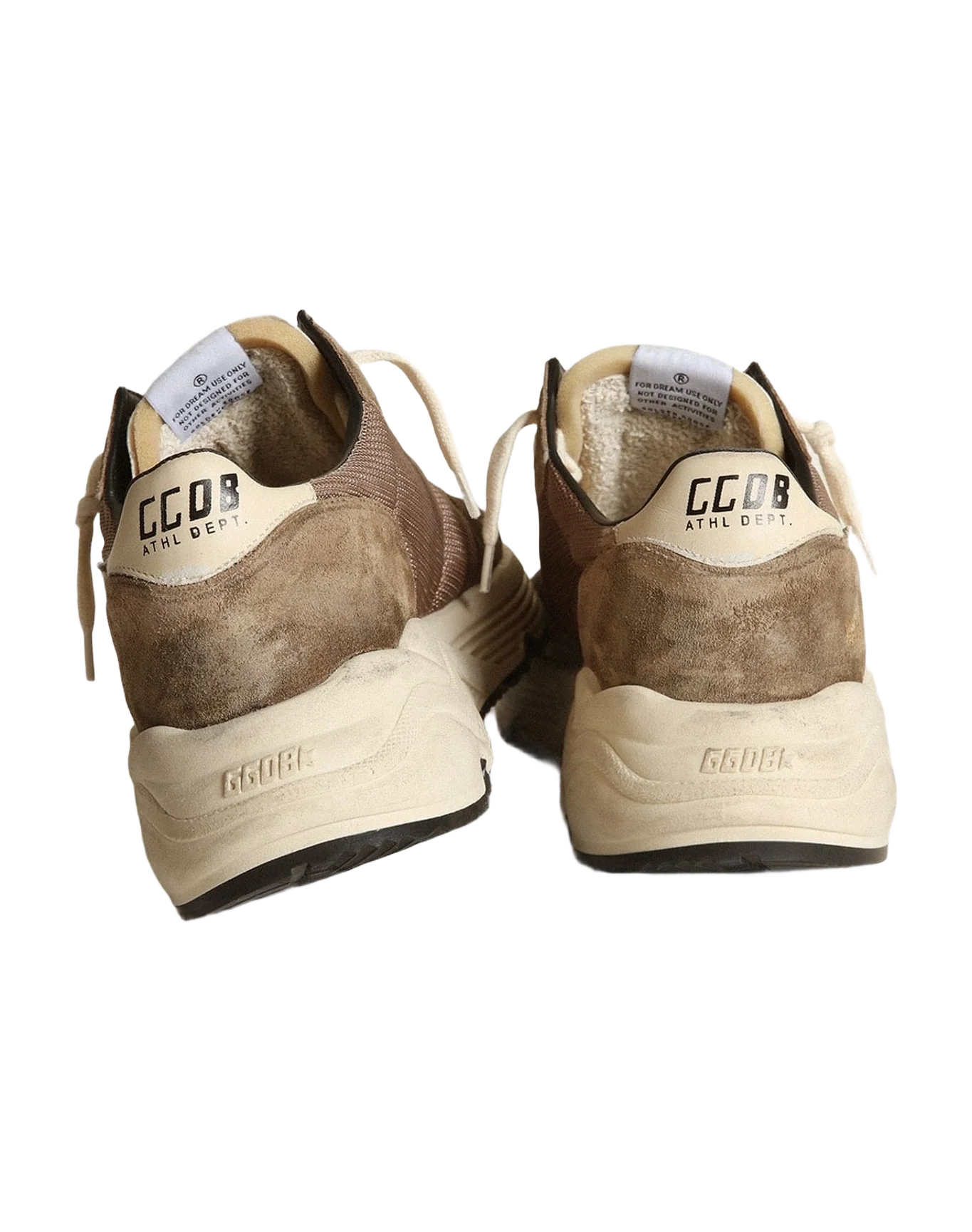 Men | Running Sole Mesh & Leather with Star | Olive Green x Cream (V1) - Image 8