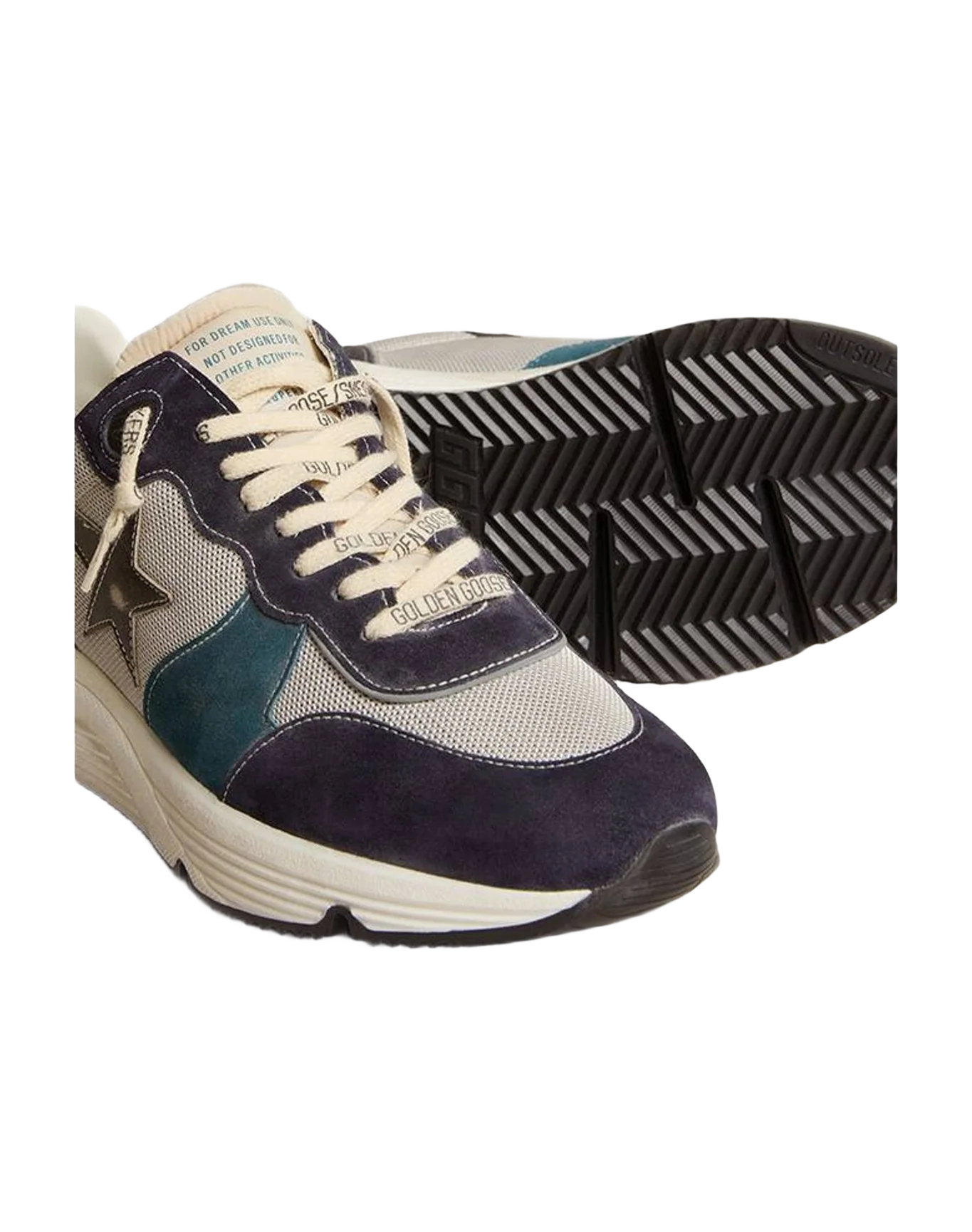 Men | Running Sole with Suede Inserts & Leather Star | White x Bluette x Storm Blue x Black (V1) - Image 2