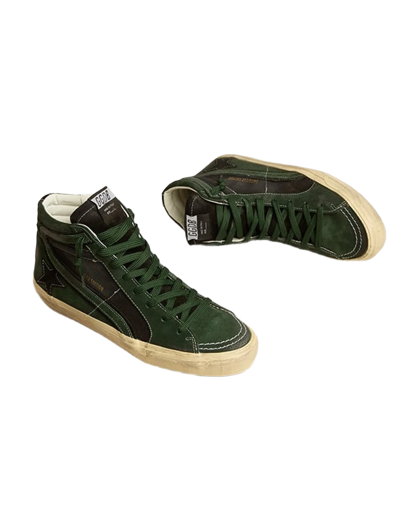 Men | Slide Ltd Suede & Canvas with Suede Star & Flash | Green x Black (V2) - Image 5