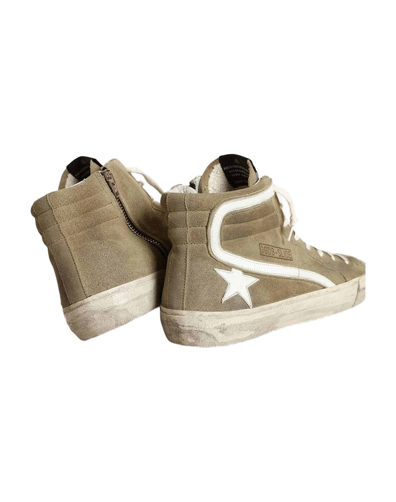 Men | Slide Military Suede with Star & Flash | Light Green x White (V2)